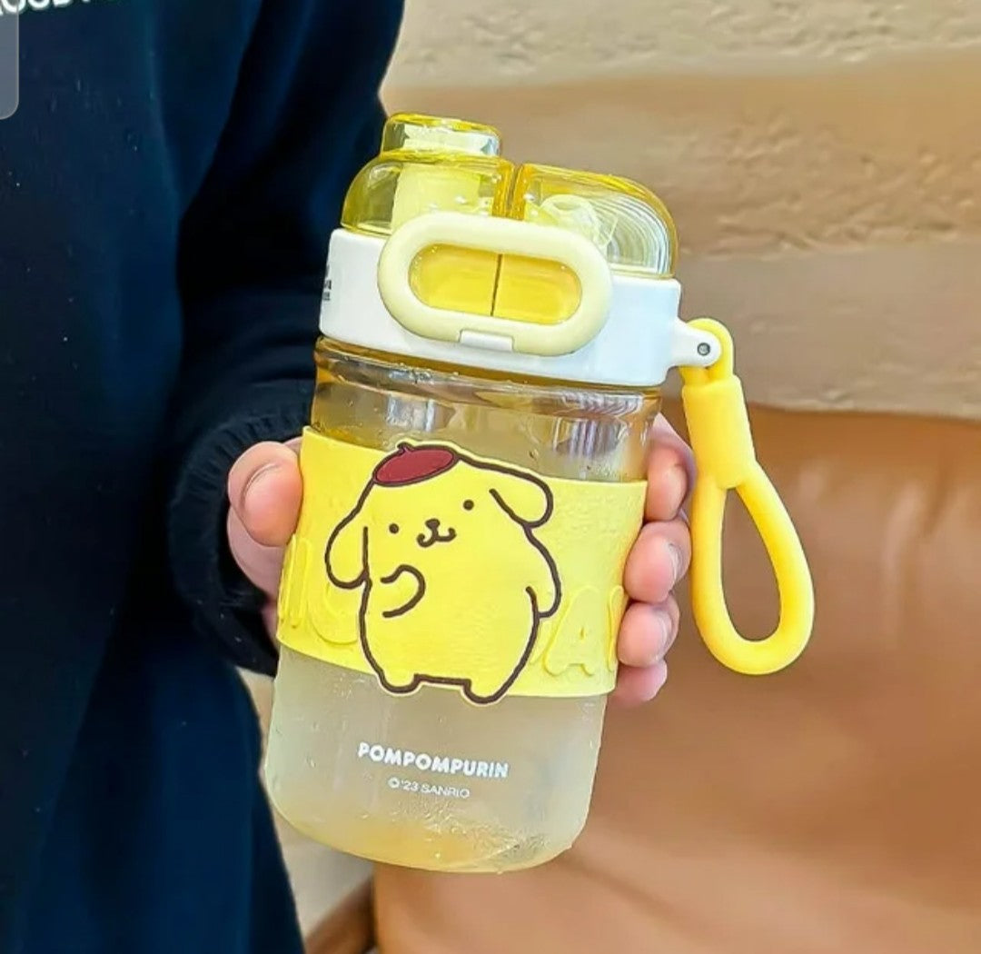 Dual drink plastic water bottle, leakproof, portable and reusable with straw-lid - perfect holiday gift.