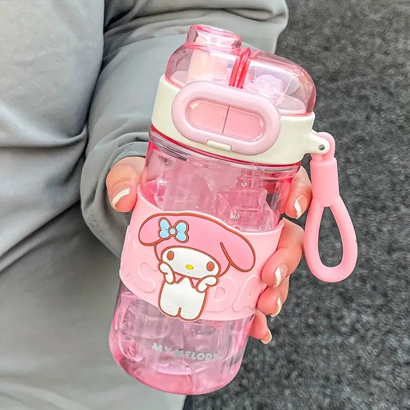 Dual drink plastic water bottle, leakproof, portable and reusable with straw-lid - perfect holiday gift.
