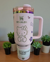 Hello Kitty pink bow quencher tumbler cup new in box laser engraved