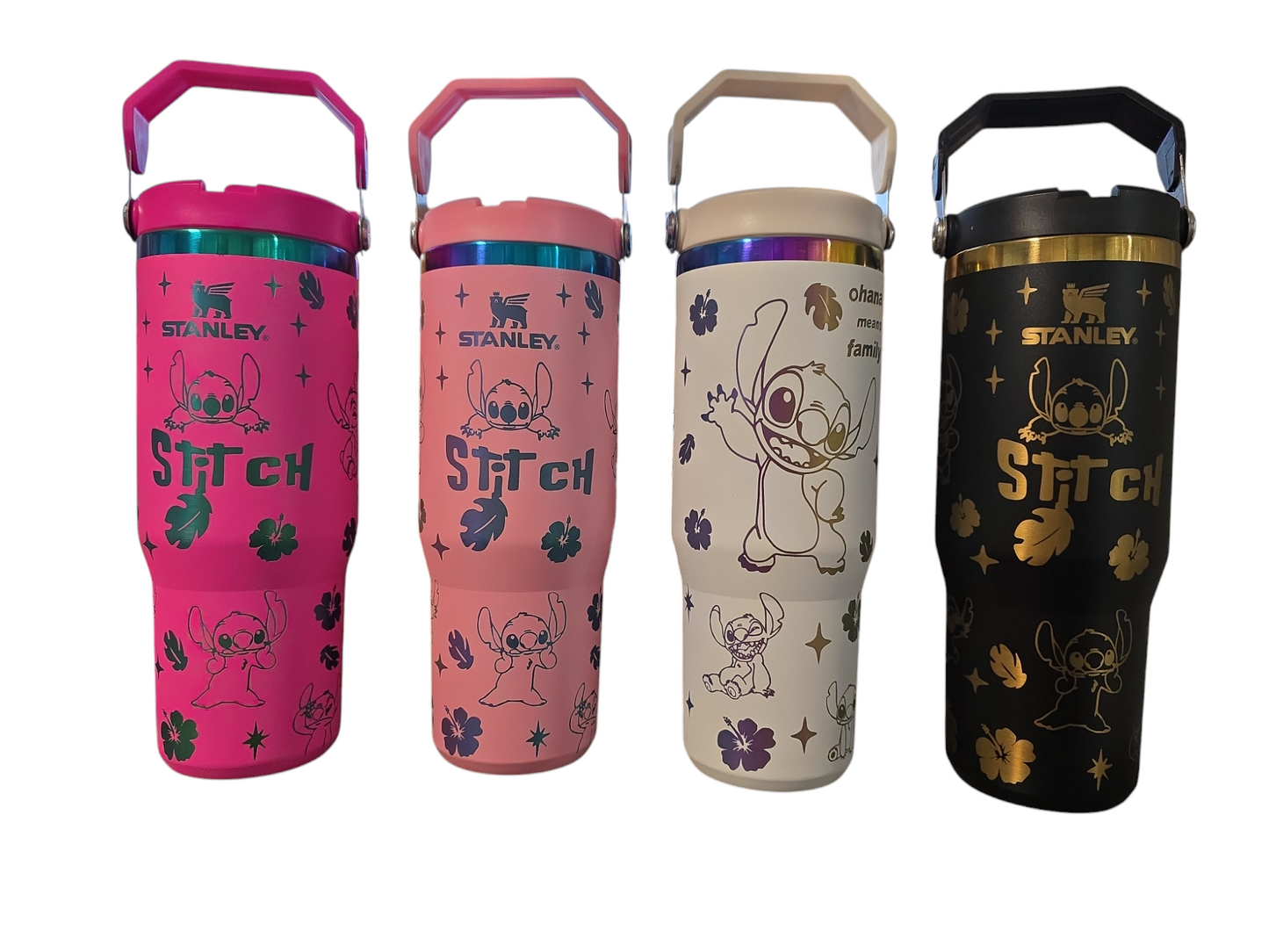 Stitch laser engraved tumbler cup water 30oz