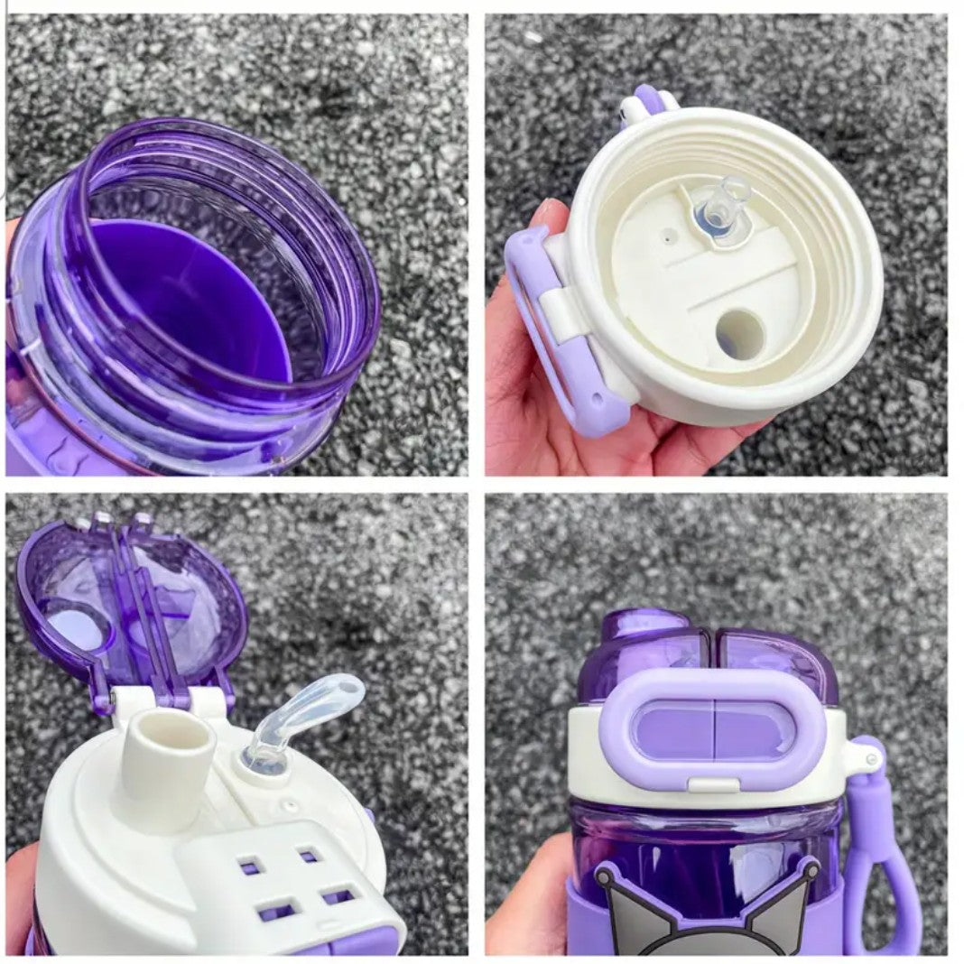 Dual drink plastic water bottle, leakproof, portable and reusable with straw-lid - perfect holiday gift.