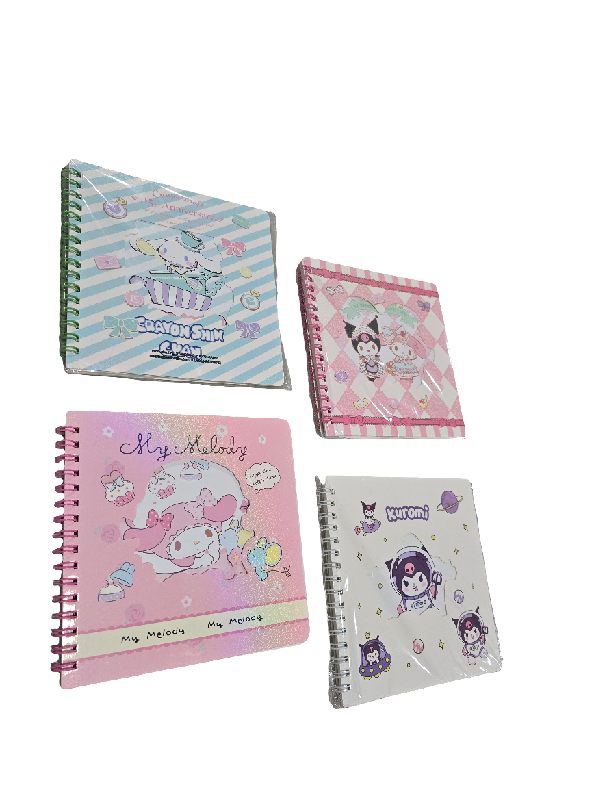 4 Sanrio Character-Themed Spiral Notebooks Collection"