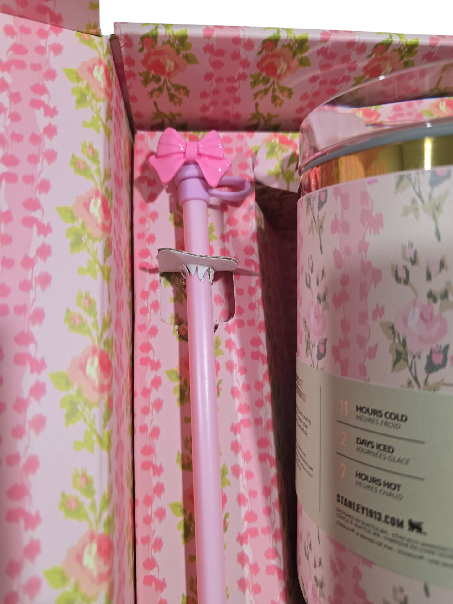 The Stanley X LoveShackFancy bows Holiday Quencher | 40 OZ new in box tumbler bottle water vacuum cup stainless steel valentines gift for her