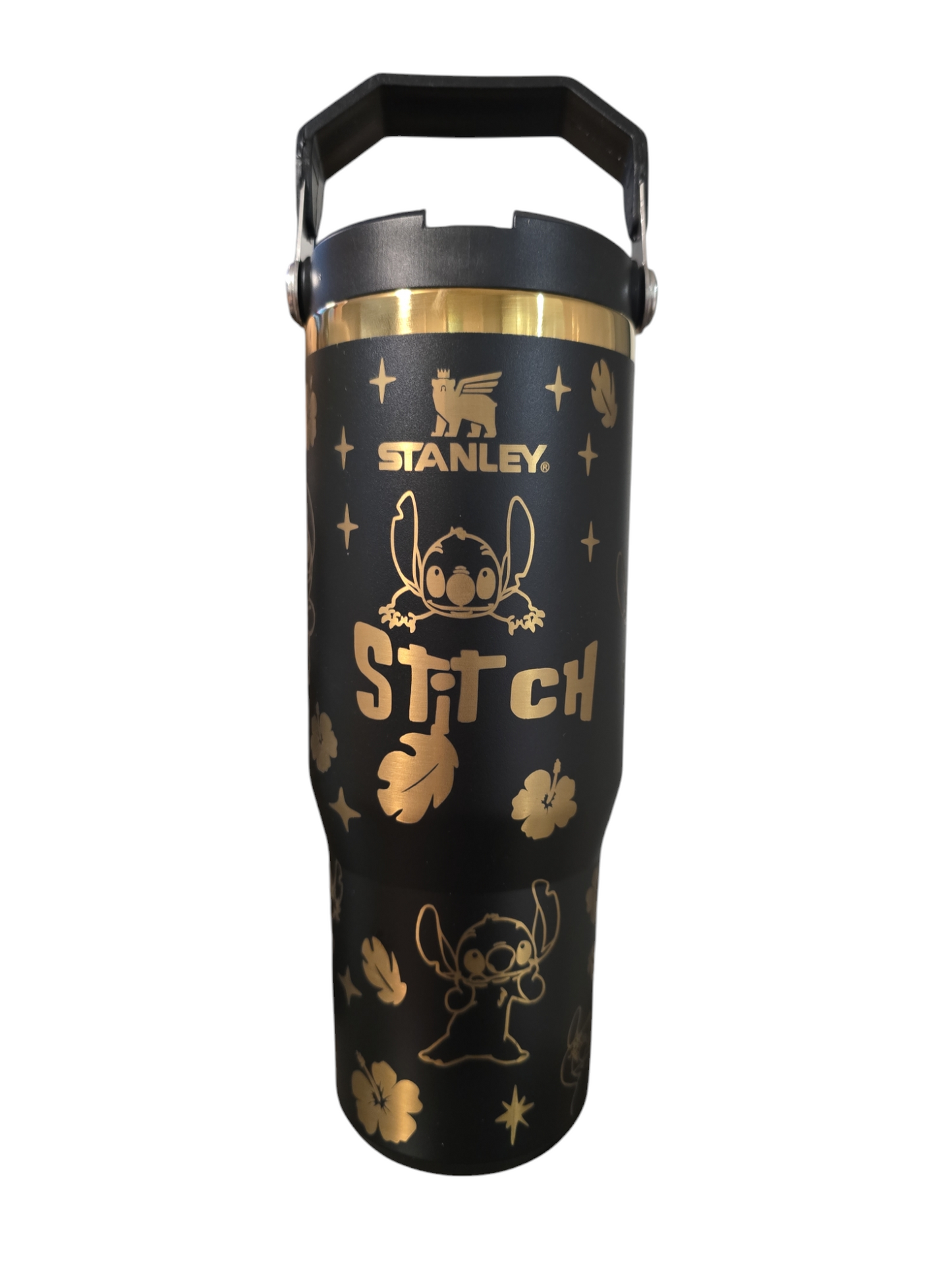 Stitch laser engraved tumbler cup water 30oz