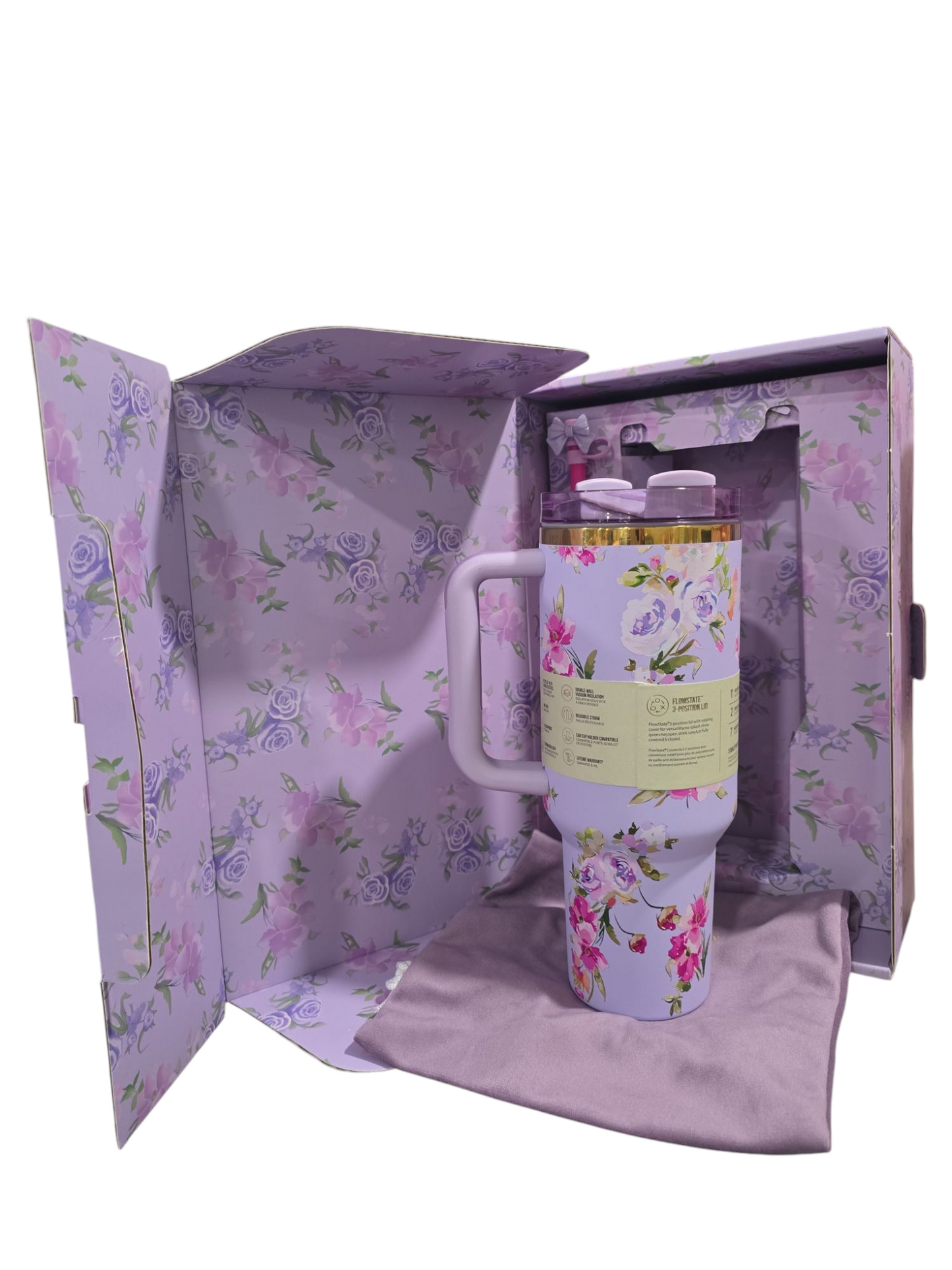 The Stanley X LoveShackFancy bows Holiday Quencher | 40 OZ new in box tumbler bottle water vacuum cup stainless steel valentines gift for her