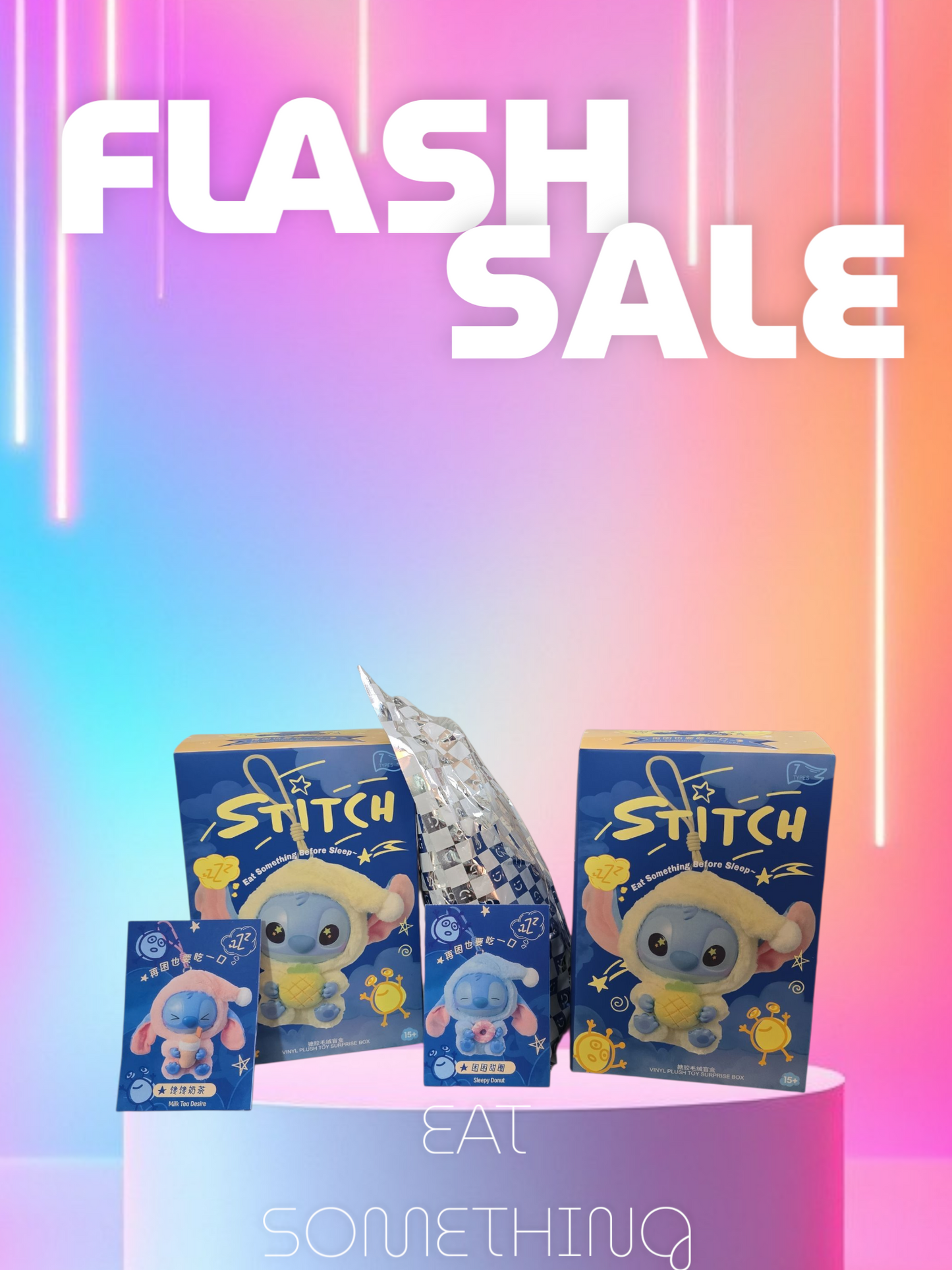 Miniso Stitch Eat Something Before Sleep Series Vinyl Figure Confirmed Blind Box