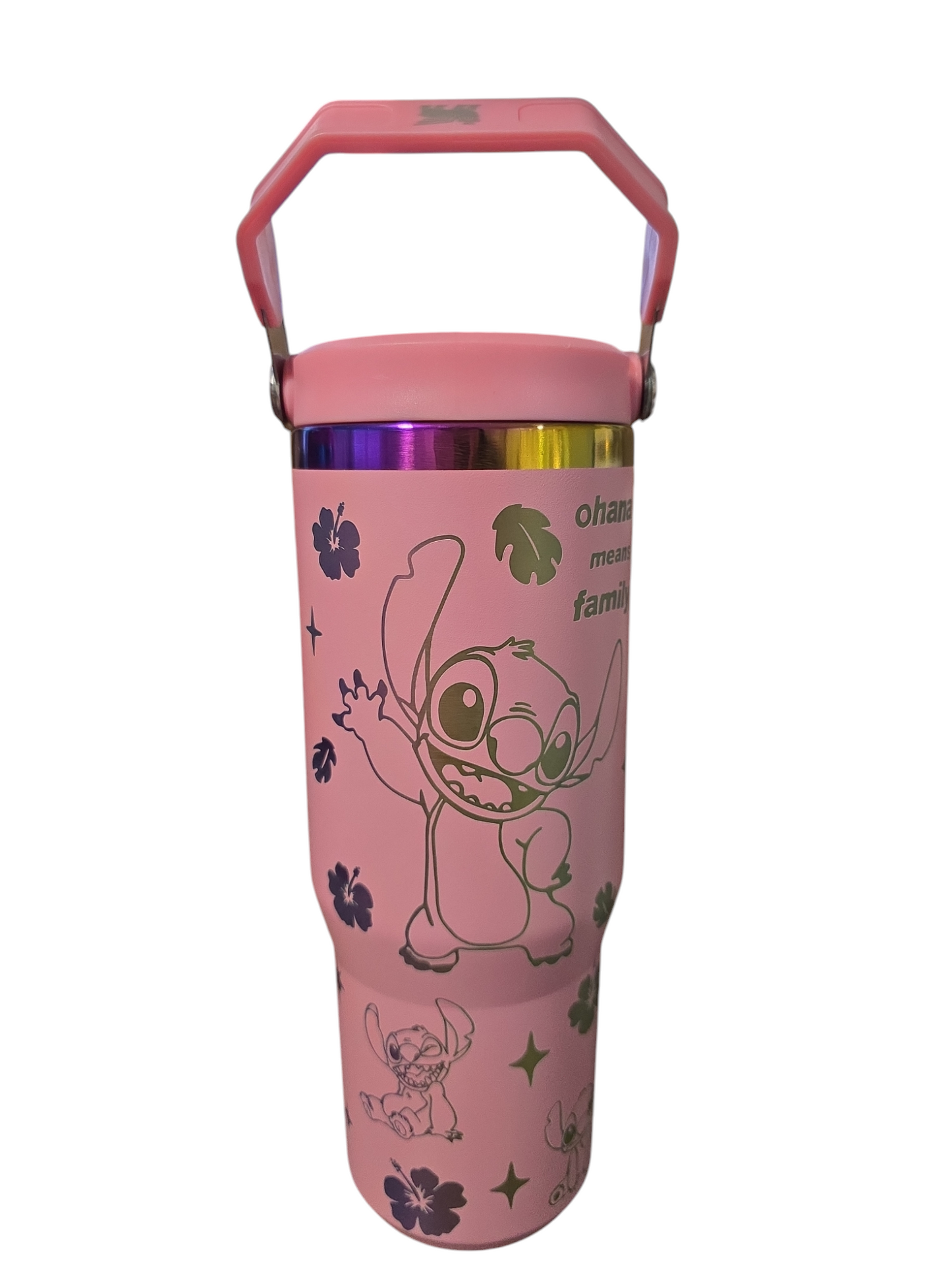 Stitch laser engraved tumbler cup water 30oz