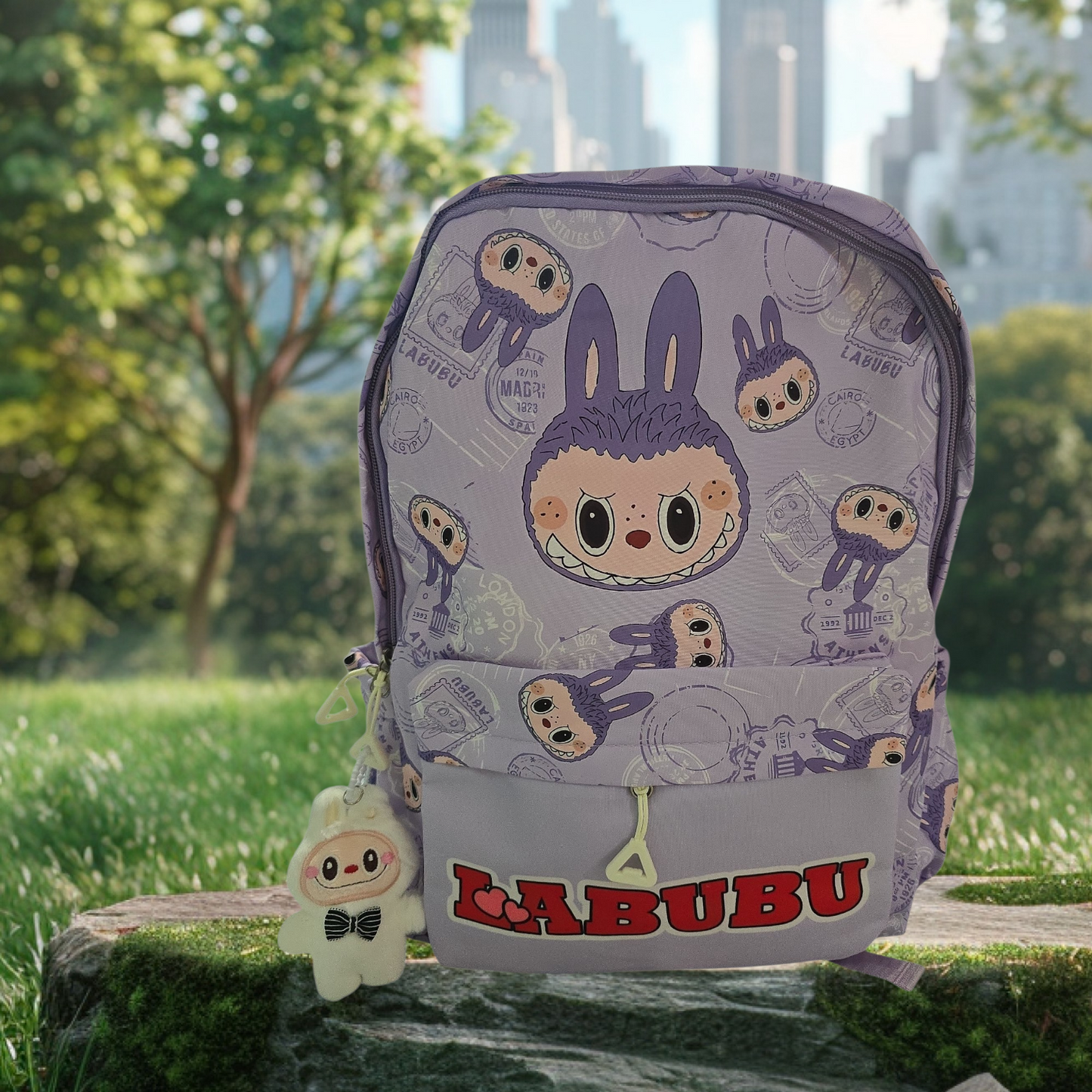 Large capacity labubu cartoon backpack lightweight students' schoolbags