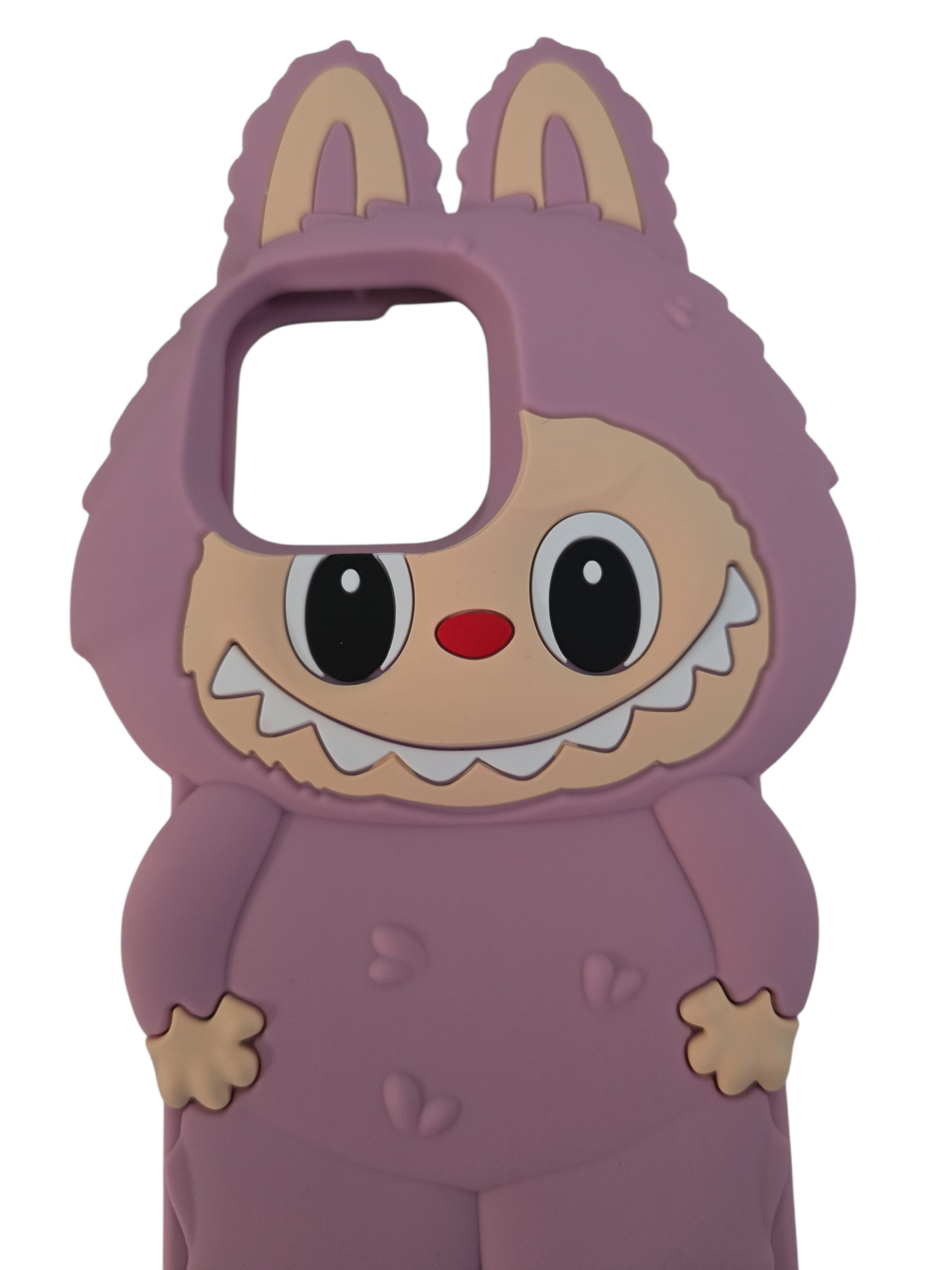 For iPhone 11 12 13 14 15 Pro Max Cartoon 3D Labubu Rubber Soft Phone Case Cover