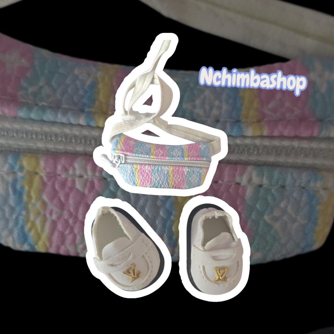 Labubu Doll Clothes Set Fanny Pack and shoes (No Doll)