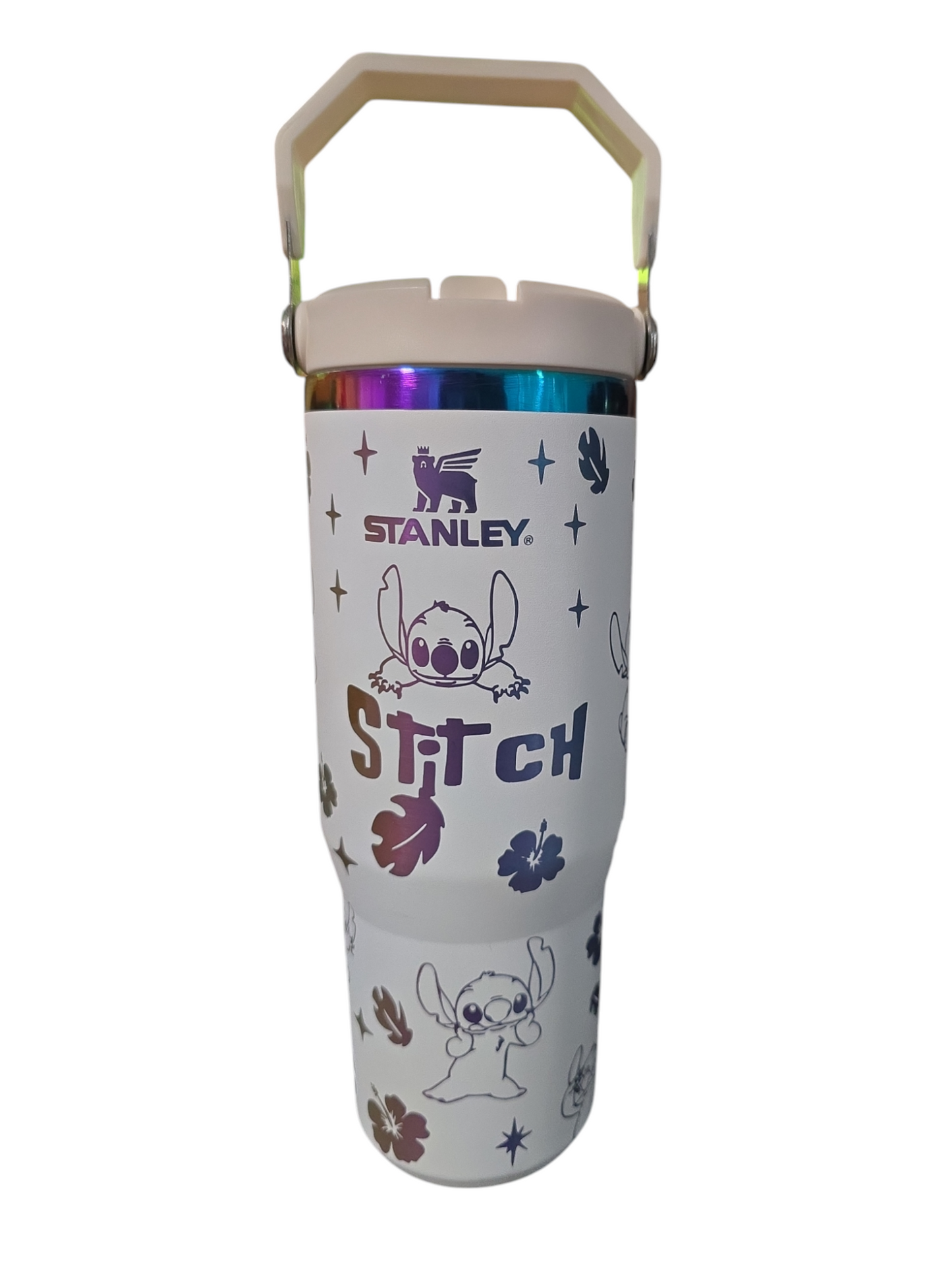Stitch laser engraved tumbler cup water 30oz