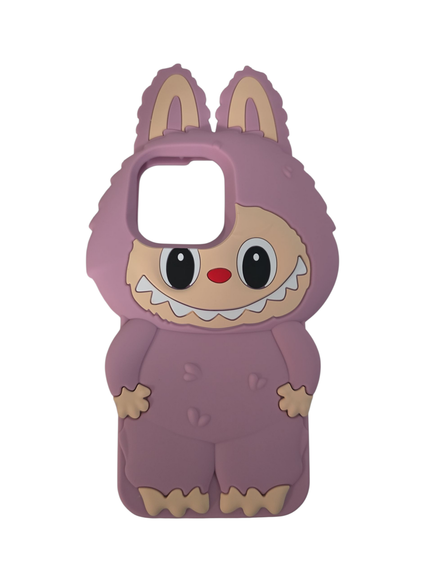 For iPhone 11 12 13 14 15 Pro Max Cartoon 3D Labubu Rubber Soft Phone Case Cover