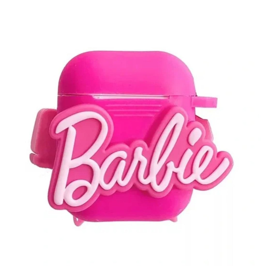 BARBIE Silicone Protective AIRPOD PRO CASE Shell w/CARRY LATCH Fuzzy Ball NEW!