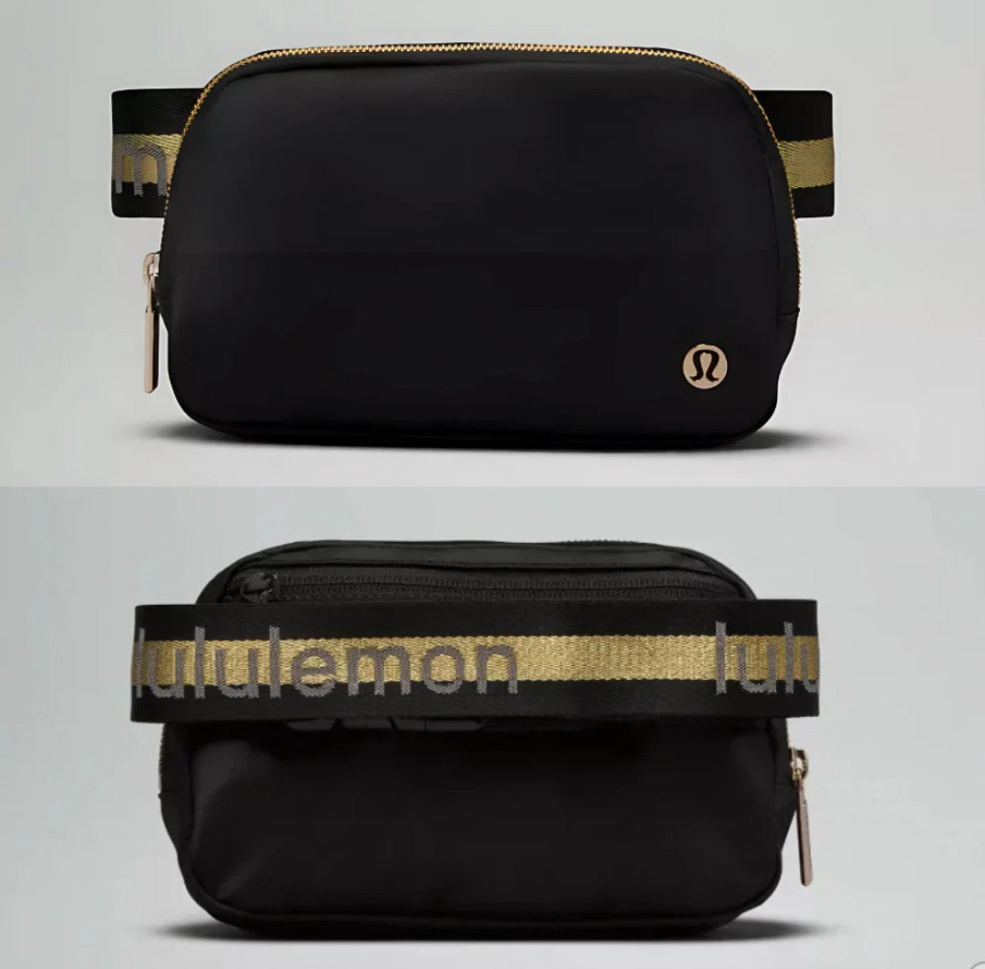 Burgundy Gold Belt Bag