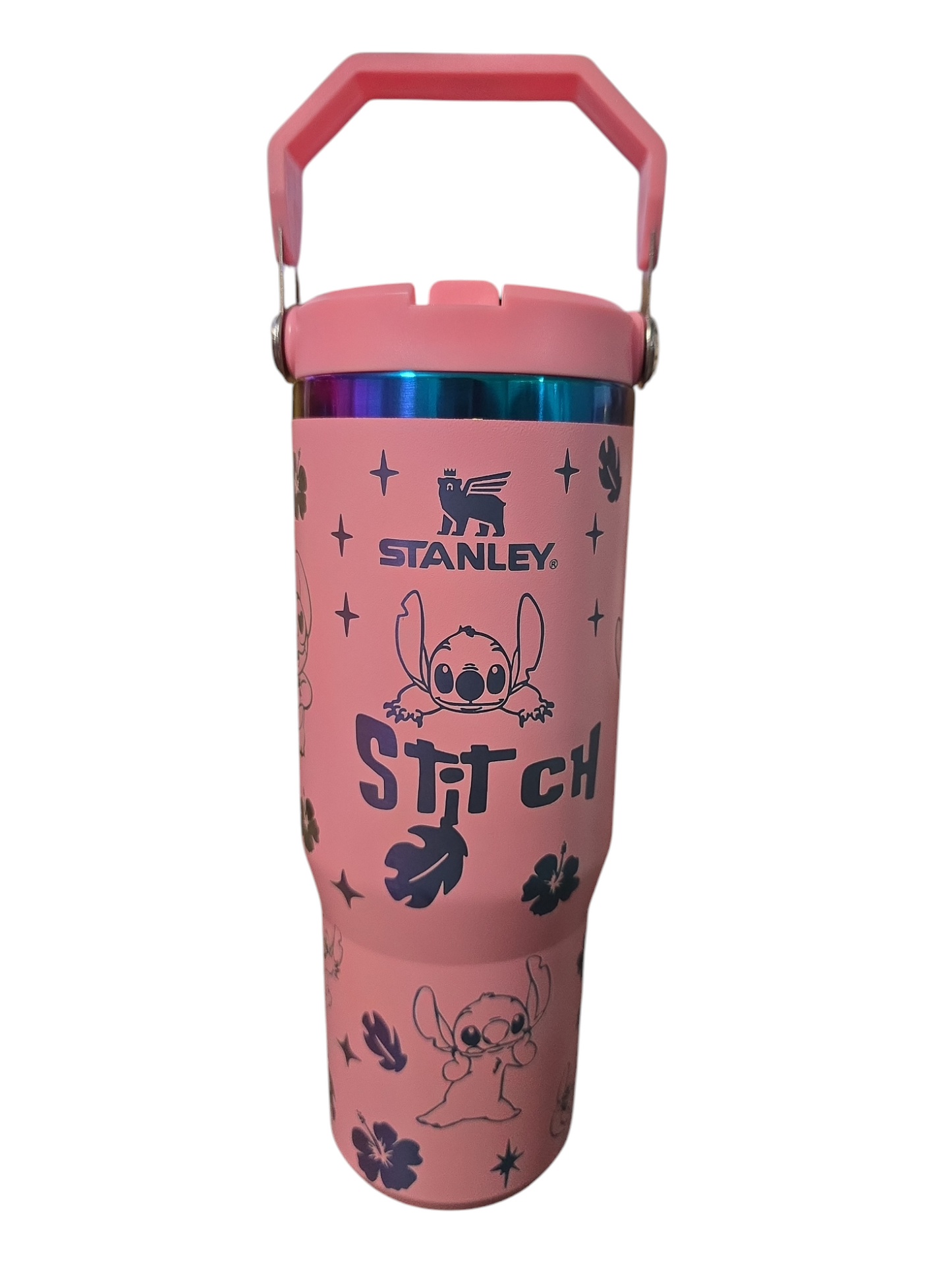 Stitch laser engraved tumbler cup water 30oz