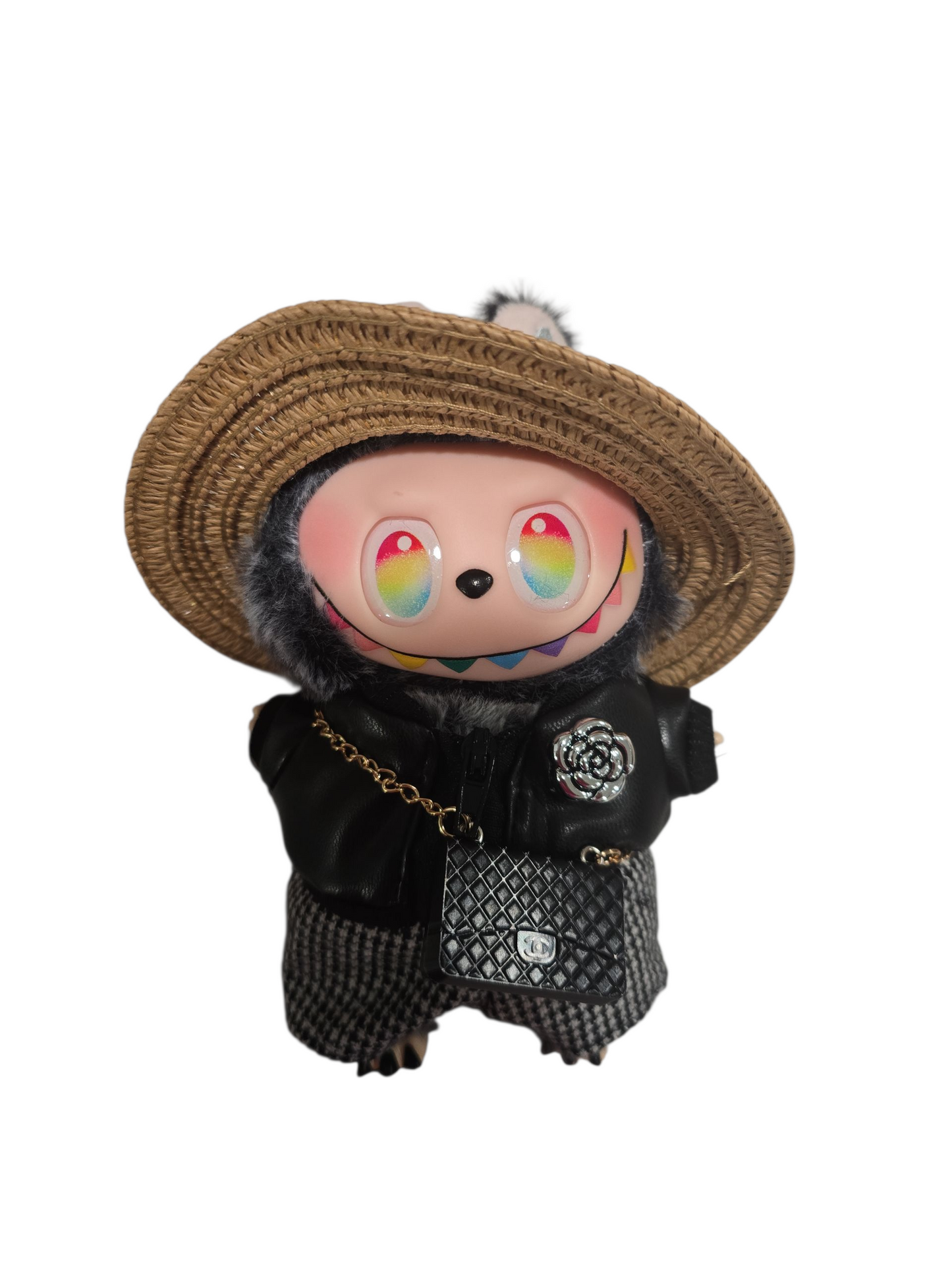 C17cm Doll Clothes Compatible with Labubu - Elegant Outfit with Hat, purse,shorts & Top, Premium Fashion Design for Labubu Doll (No Doll)channel inspired.