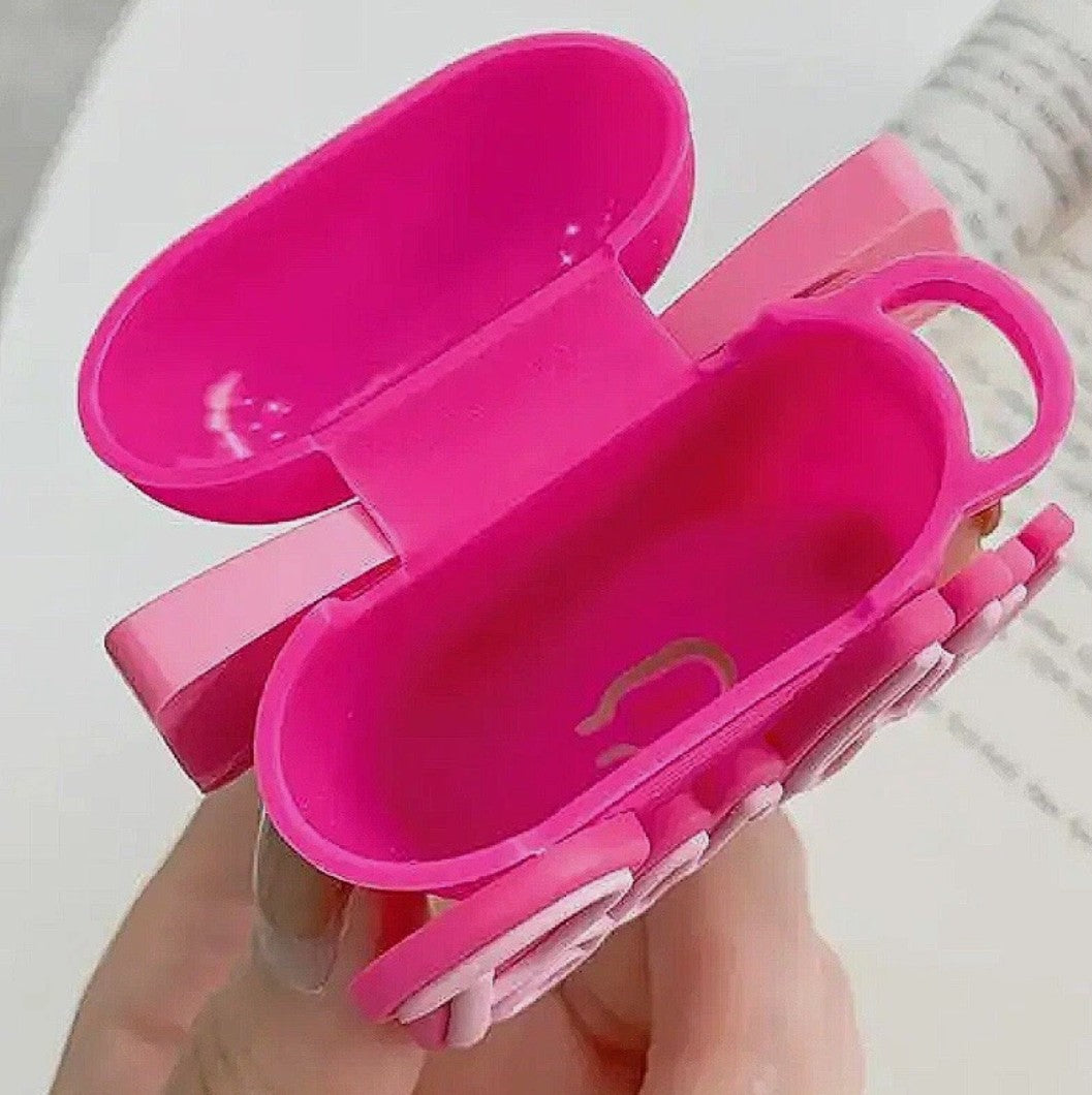 BARBIE Silicone Protective AIRPOD PRO CASE Shell w/CARRY LATCH Fuzzy Ball NEW!