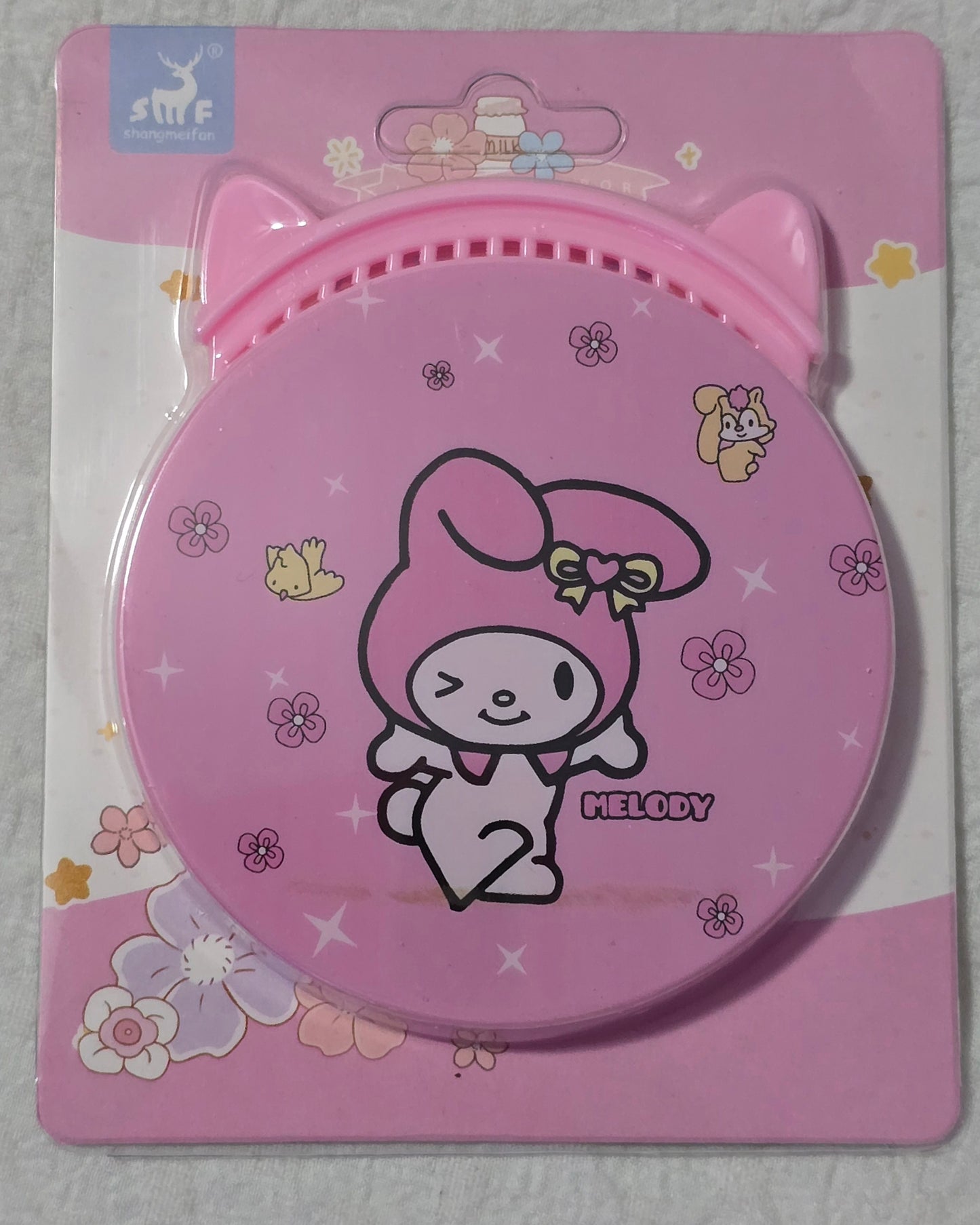 Sanrio kawaii portable mirror with brush