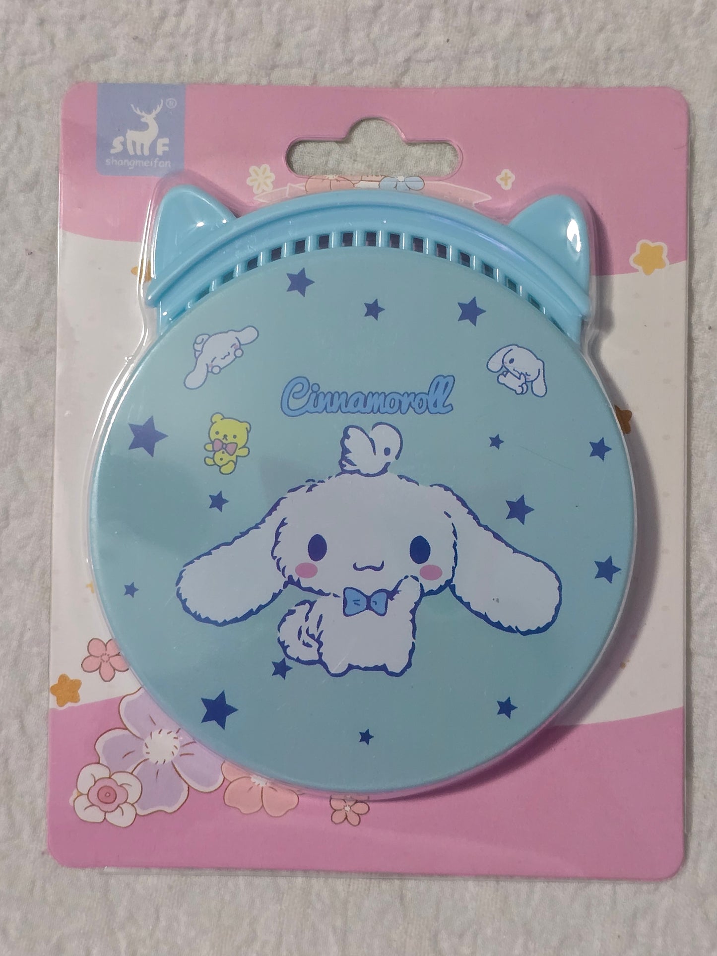 Sanrio kawaii portable mirror with brush