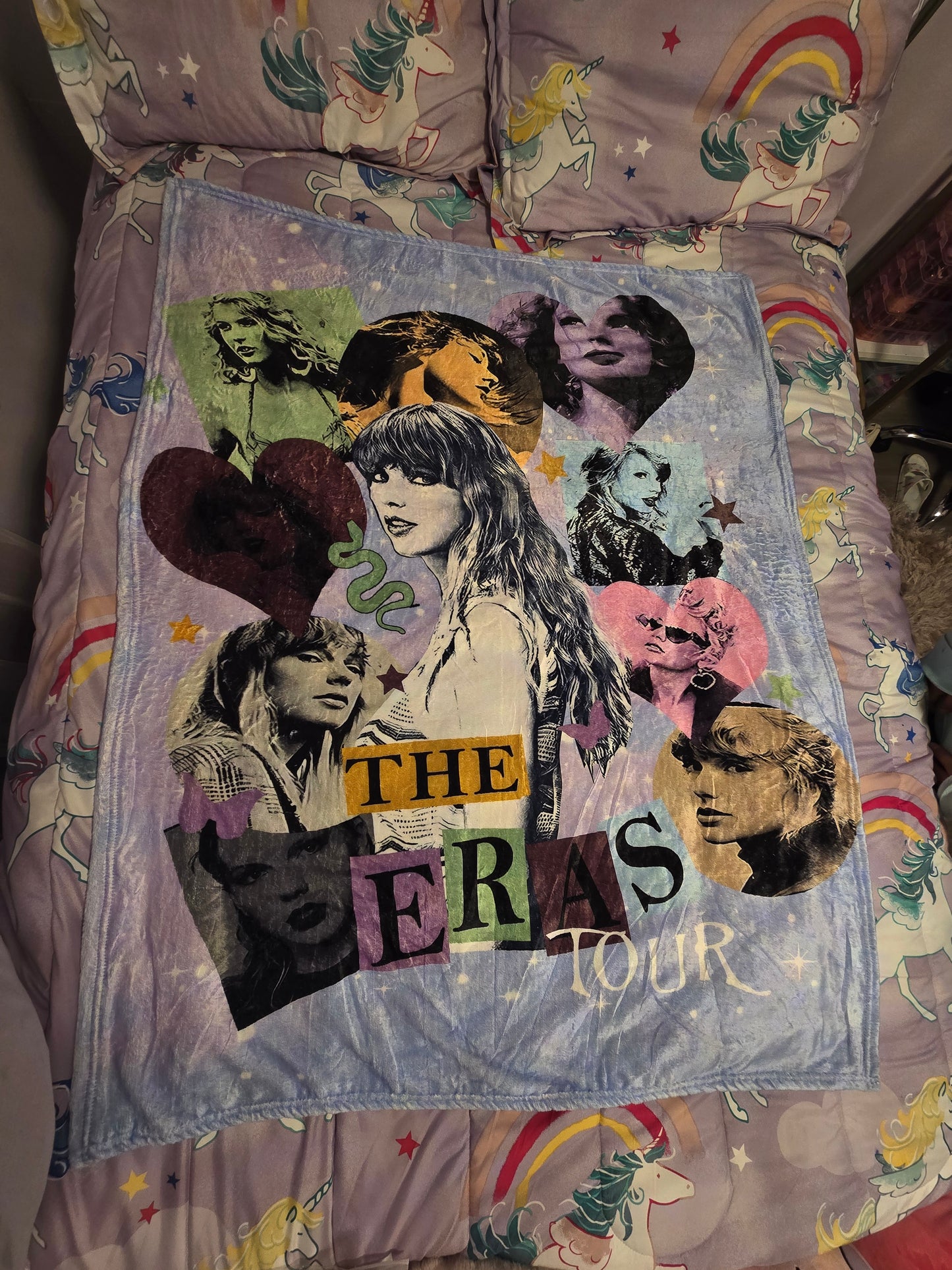 Taylor Swift: A Colorful blanket- tapestry Celebrating the Iconic Eras Tour"