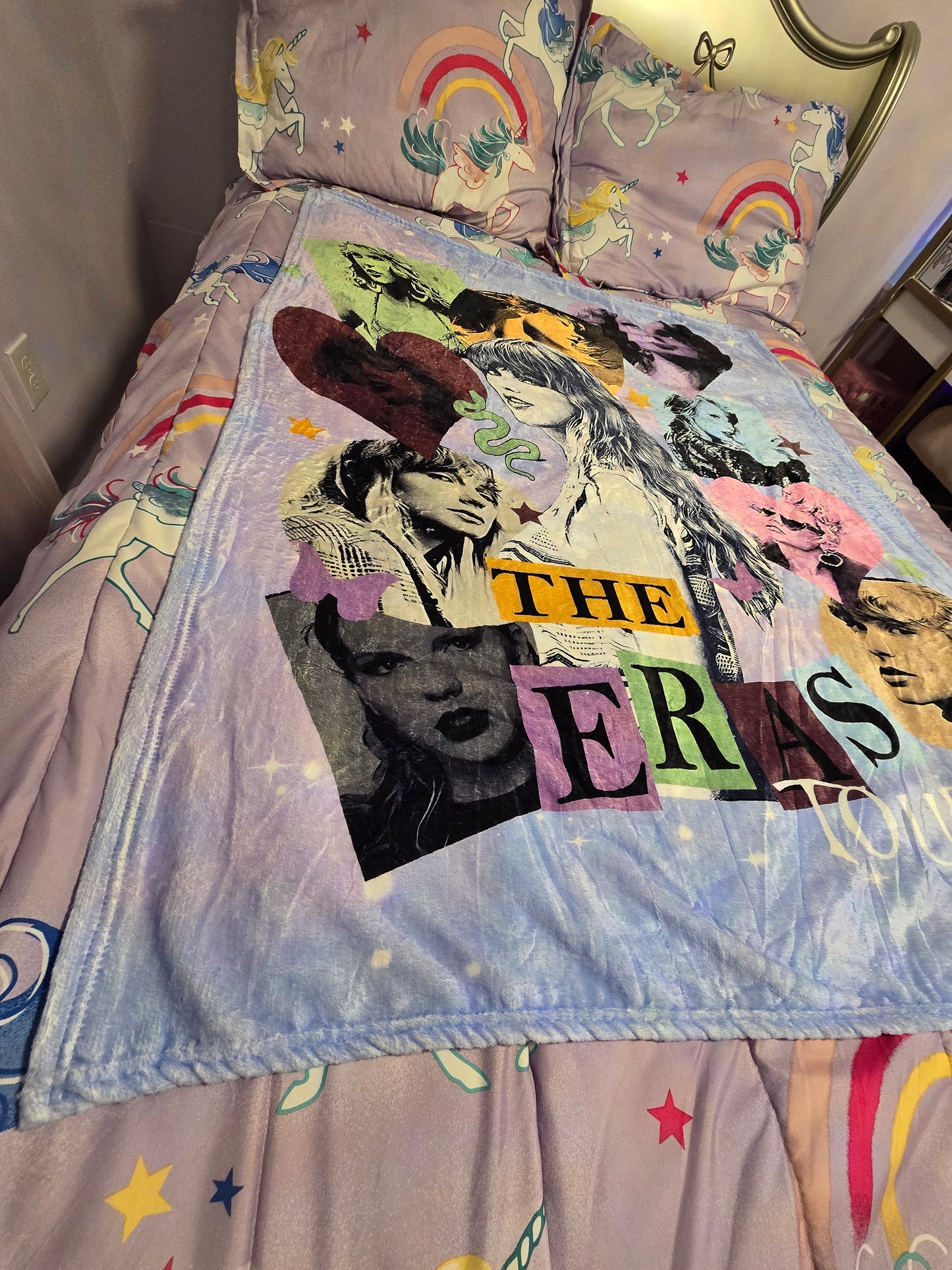 Taylor Swift: A Colorful blanket- tapestry Celebrating the Iconic Eras Tour"