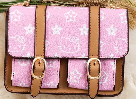 PINK HELLOKITTY PRINTED CROSSBODY