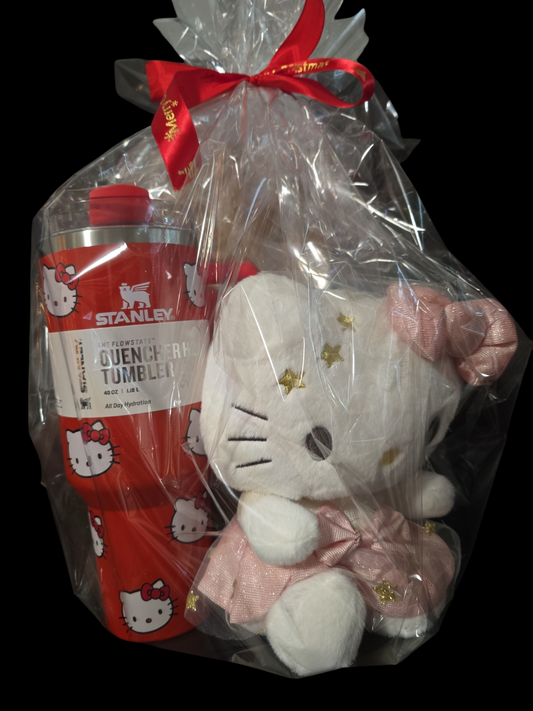 Stanley hello kitty christmas basket with stuff