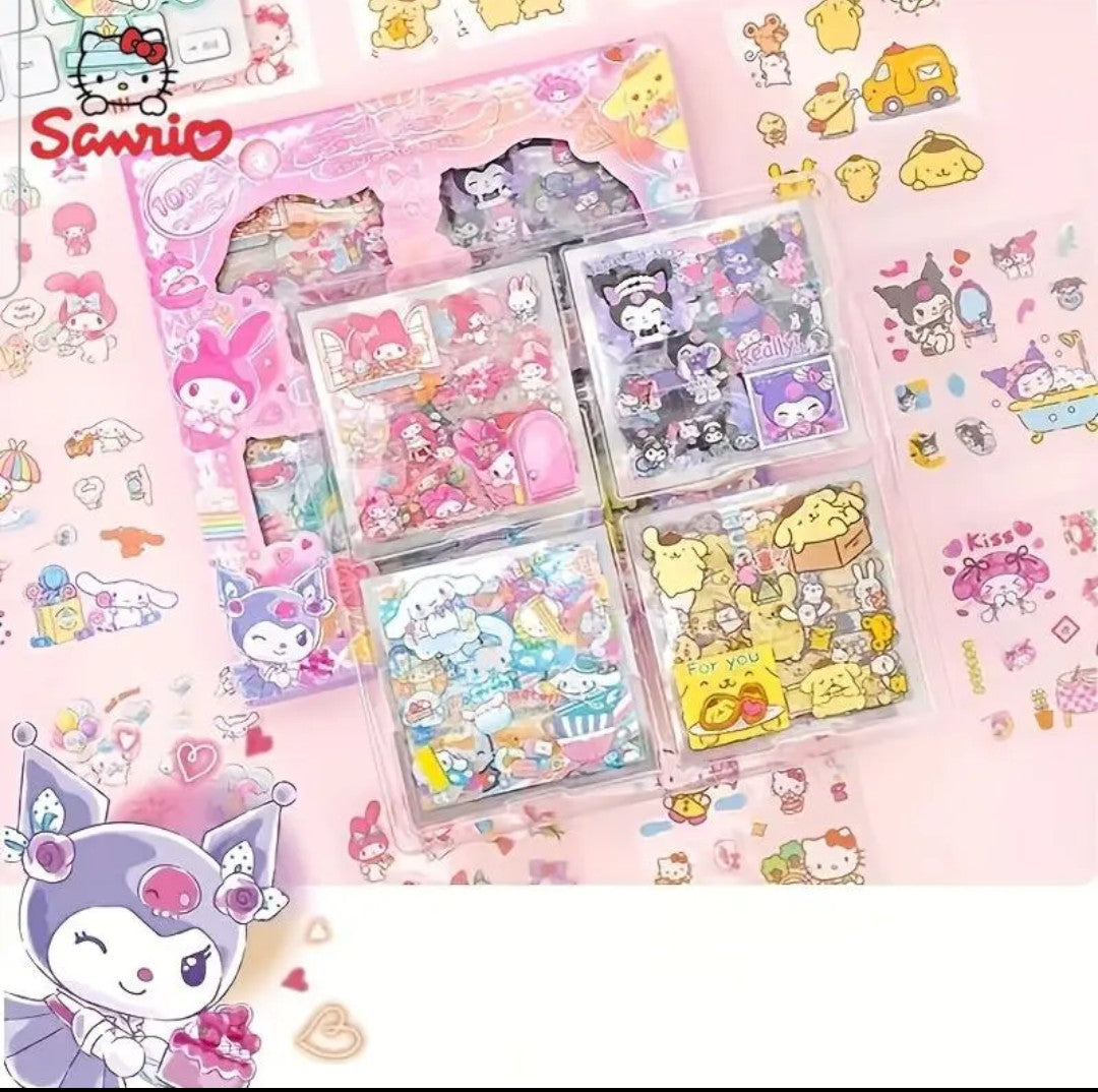 Cartoon character sticker set 100 pics random waterproof self adhesive.