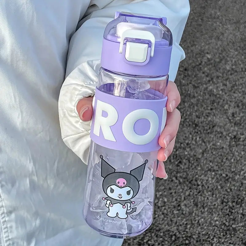 620 ml Cute Sanrio characters bottle water with hanger and lock in lip and filter