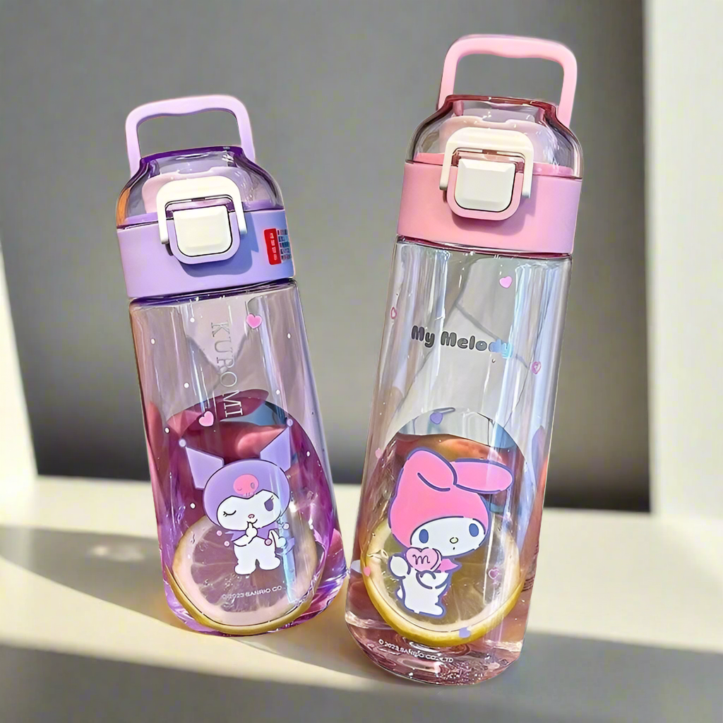 620 ml Cute BPA free tritan water bottle diferent cartoon characters kawaii sanrio 2024 style