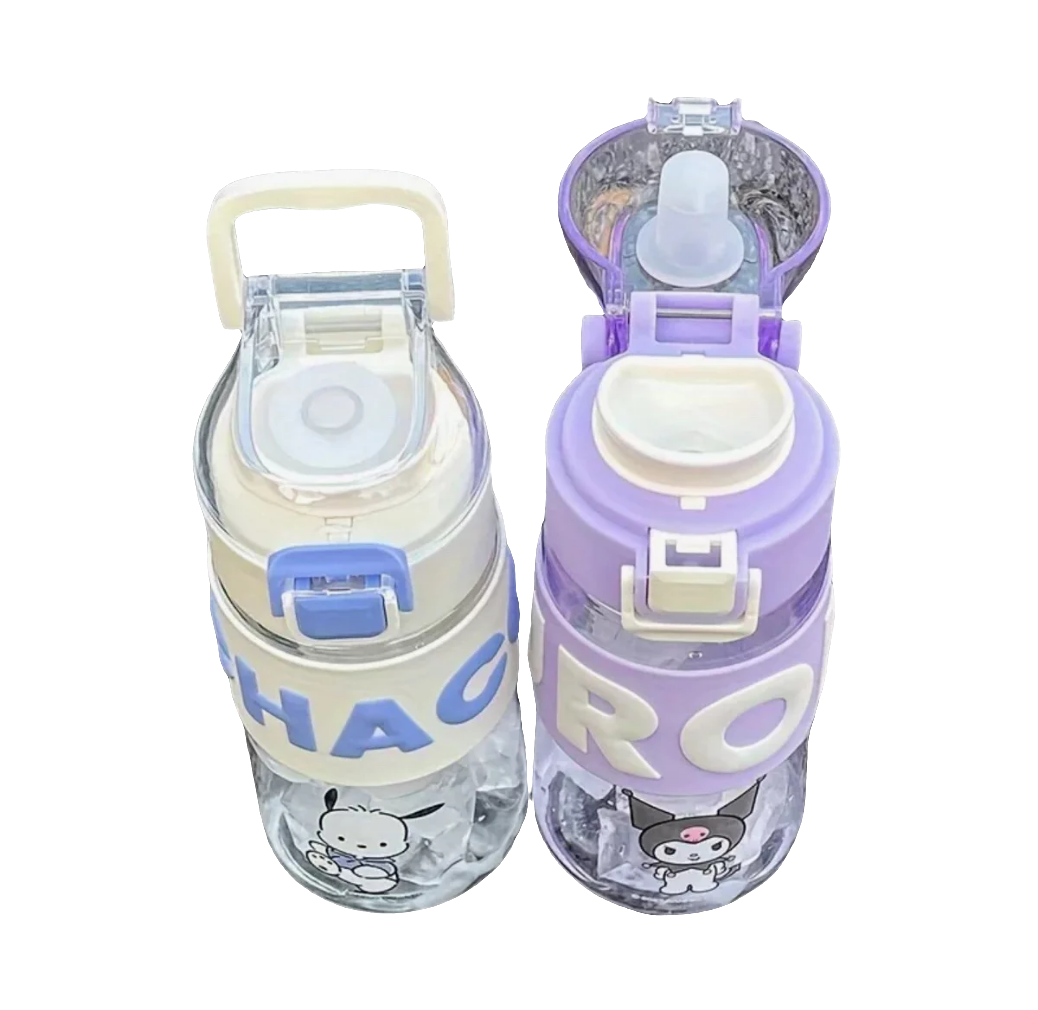 620 ml Cute Sanrio characters bottle water with hanger and lock in lip and filter