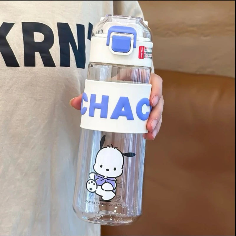 620 ml Cute Sanrio characters bottle water with hanger and lock in lip and filter