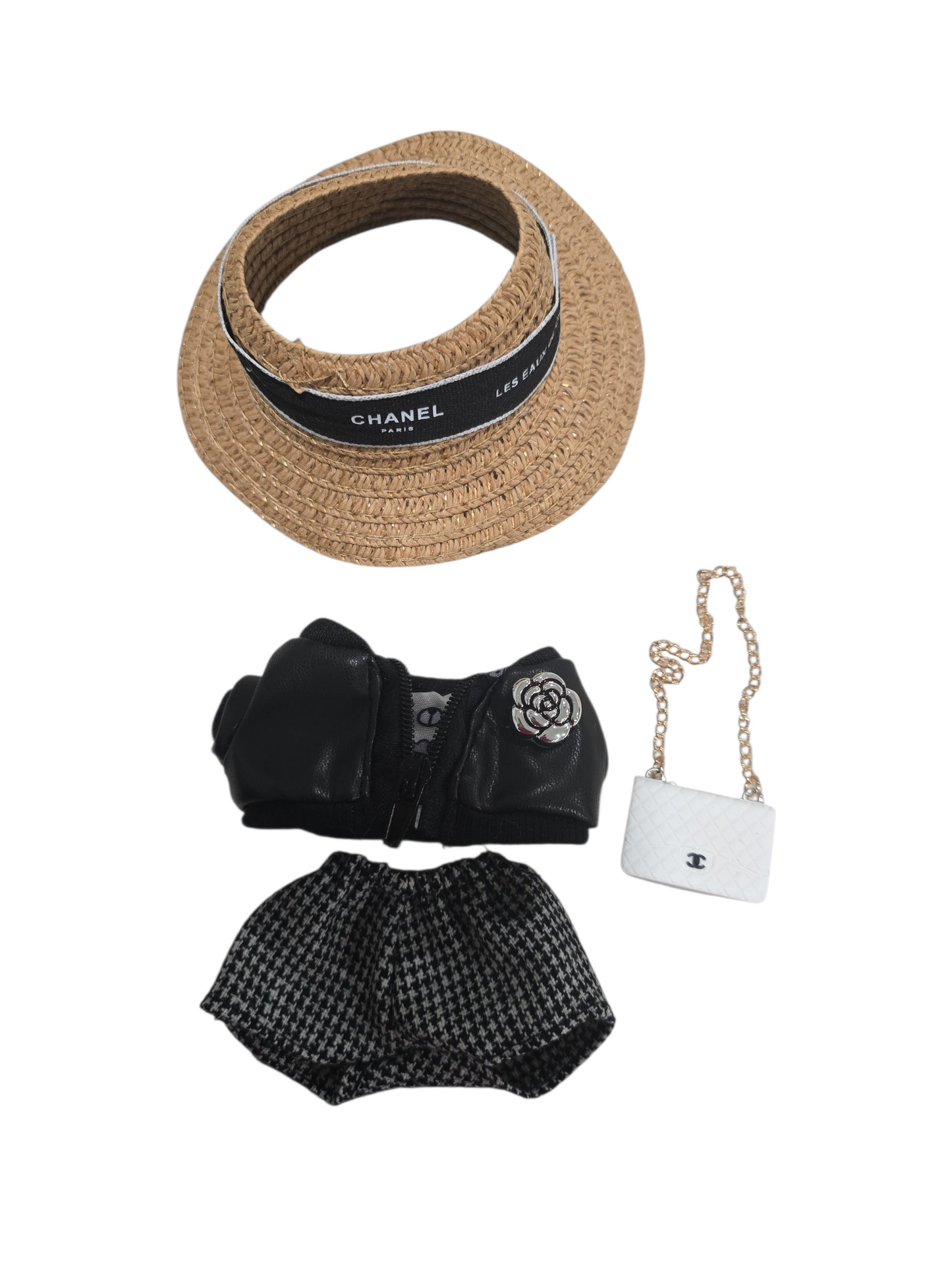 C17cm Doll Clothes Compatible with Labubu - Elegant Outfit with Hat, purse,shorts & Top, Premium Fashion Design for Labubu Doll (No Doll)channel inspired.