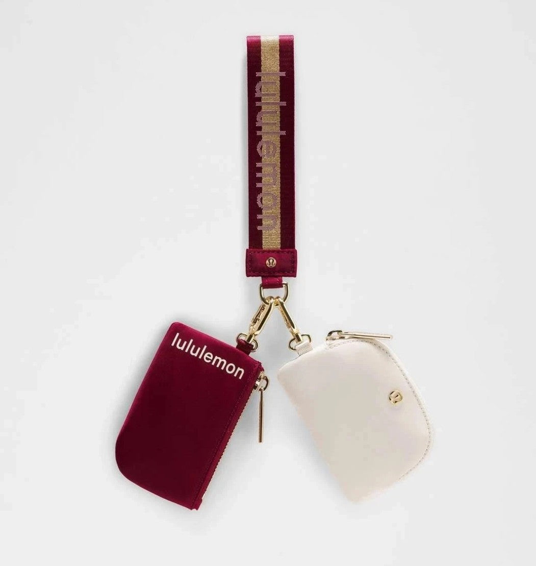 Dual pouch wordmark wrislet  Wallet Keychain