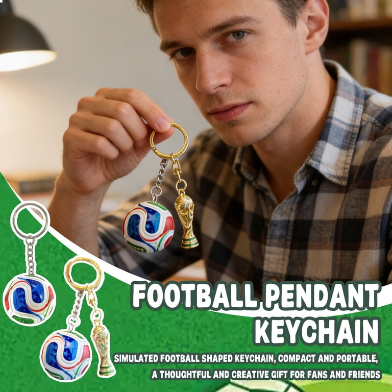 World cup 2026 football Soccer Game Ball Keychain, Dual Charms Sports Trophy Pendant Key Ring, 4 Inch Lightweight Fan Souvenir Key Accessory Gift for Football Lovers.