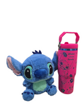 Stitch laser engraved tumbler cup water 30oz with stuff basket gift