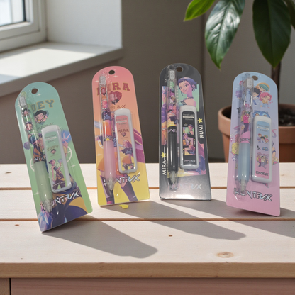 KPOP Demon Hunters Style Mechanical Pencil 4037 Set Cute Anime Stationery Smooth Writing Pen Gift Back to School Must-Have