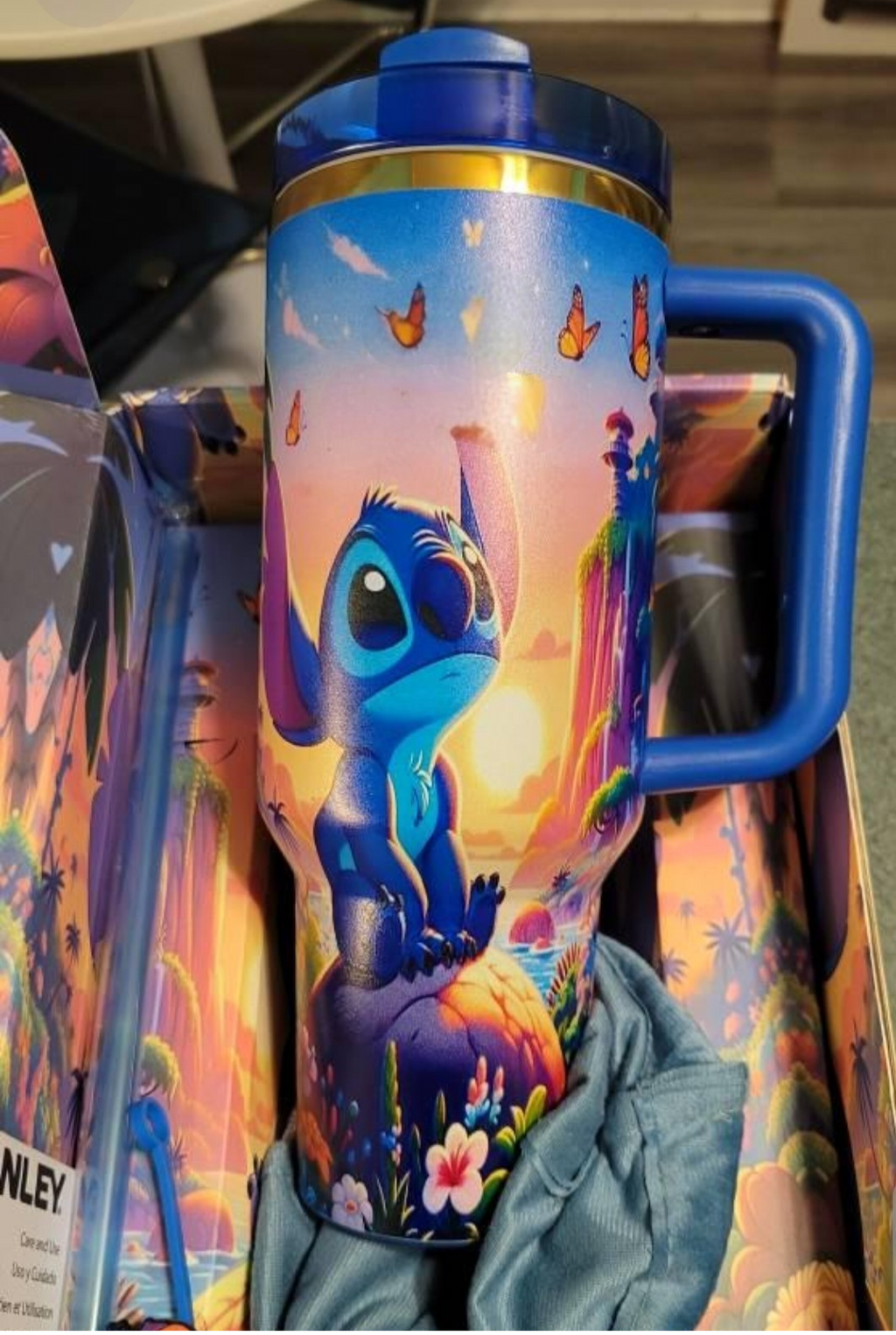 Stitch & Lilo Tumbler -40oz Custom Cup, Double-Wall, Leakproof Lid, Summer Water Bottle, Cute Gift. Quencher 40oz free stitch straw topper included elegant box.
