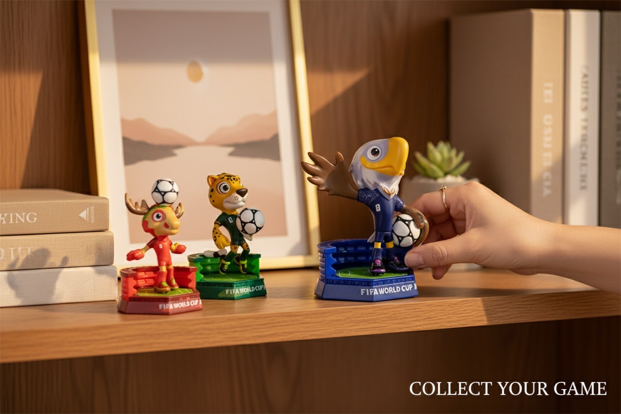 FIFA 2026 World Cup Official Licensed Mascot Figurines Set of 3 (Maple, Zayu & Clutch), Collectable Soccer Figures