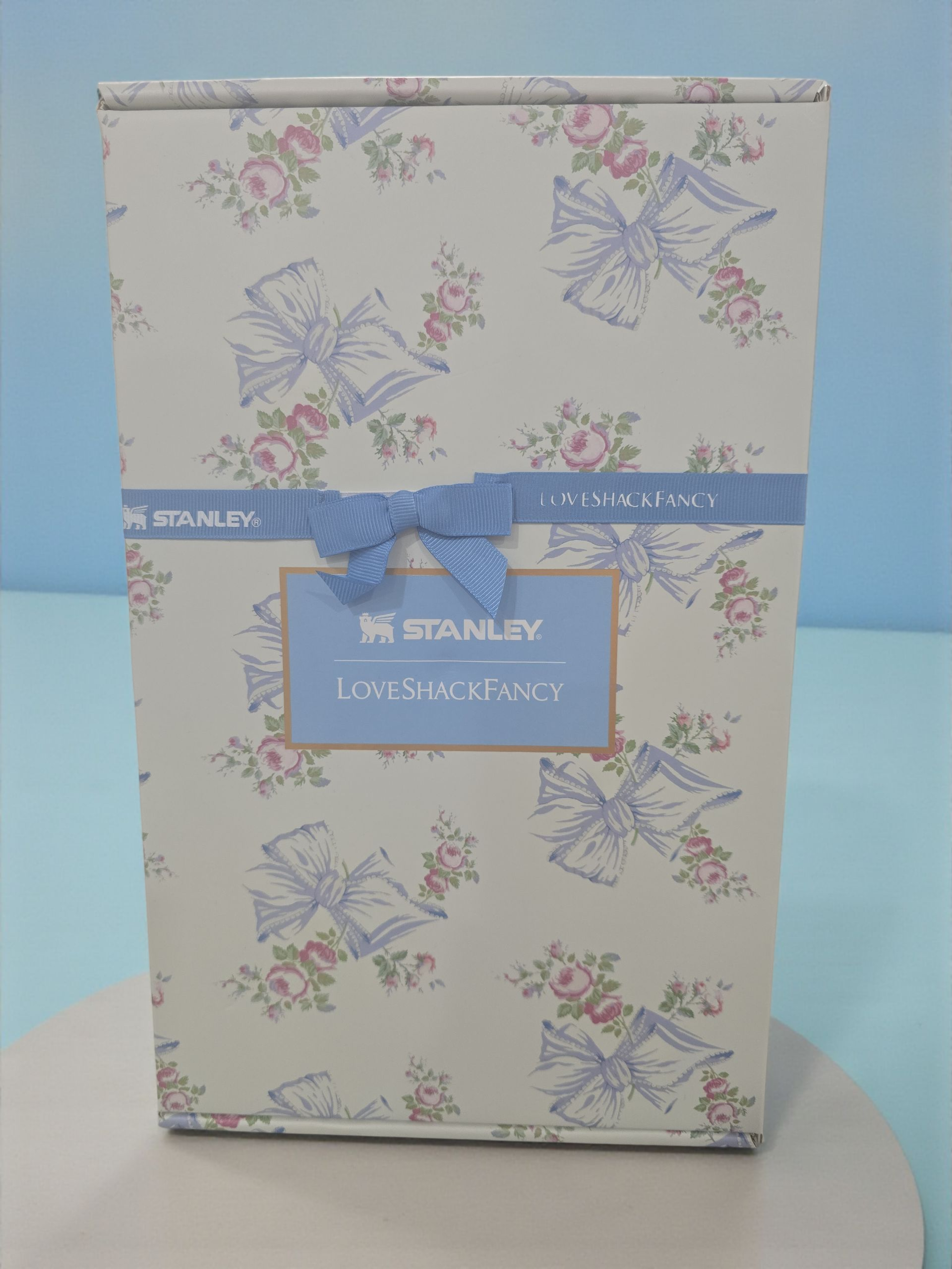 The X LoveShackFancy Blue Bows Holiday Quencher | 40 OZ new tumbler bottle water vacuum cup stainless steel valentines gift for her