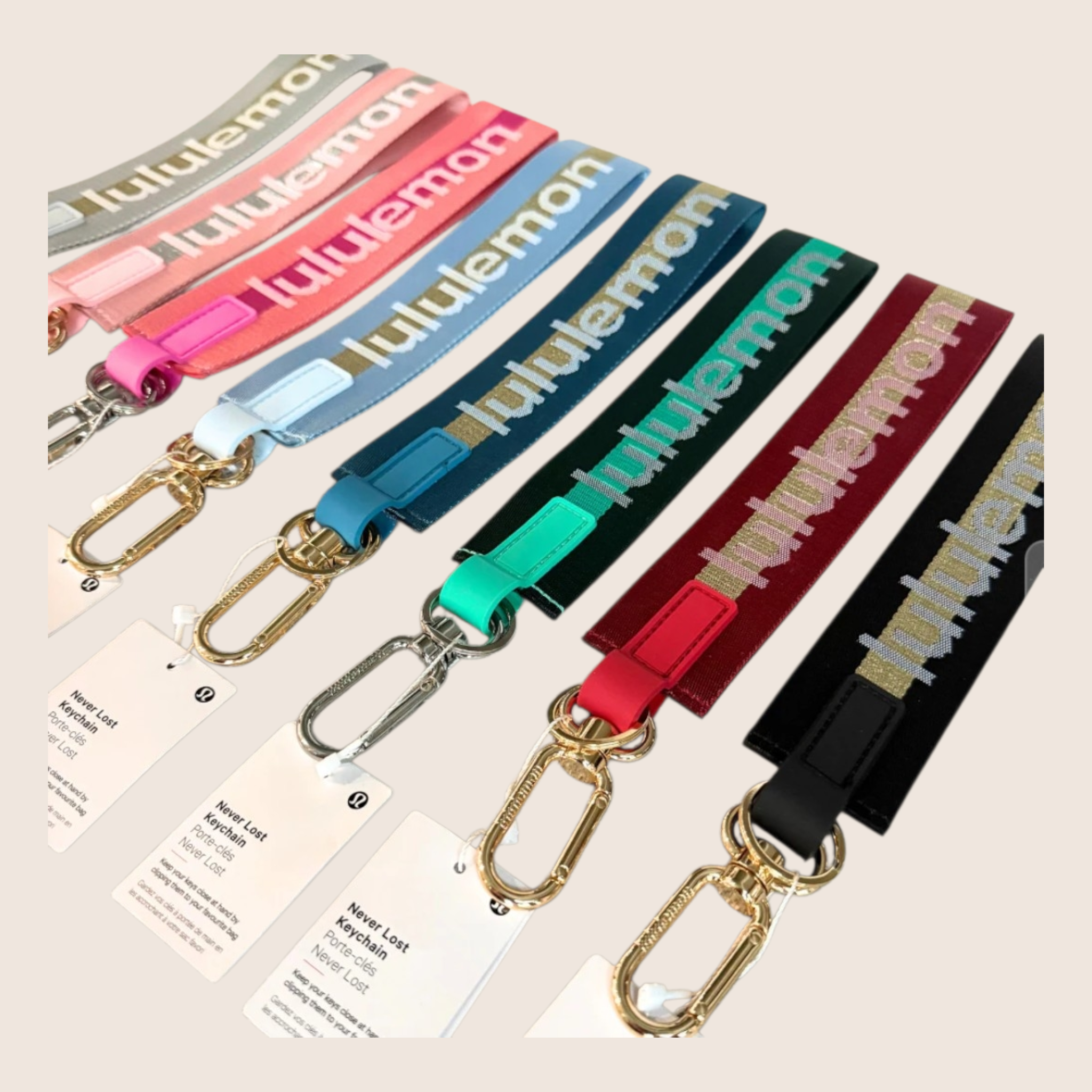 Lulu Never lost keychain strap wordmark