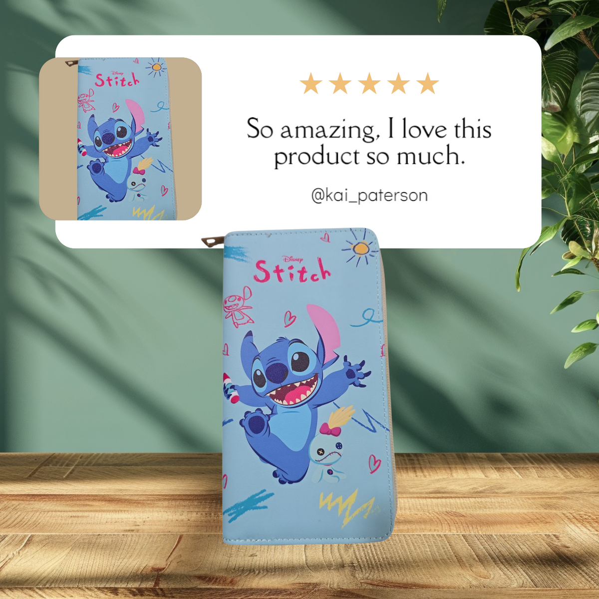 Stitch zipper wallet