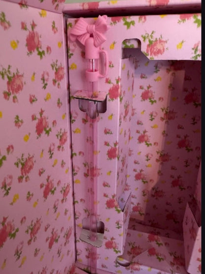 lbiza Sunset style LoveShackFancy Quencher H2.0 Flowstate Pink Tumbler | 40 OZ limited edition