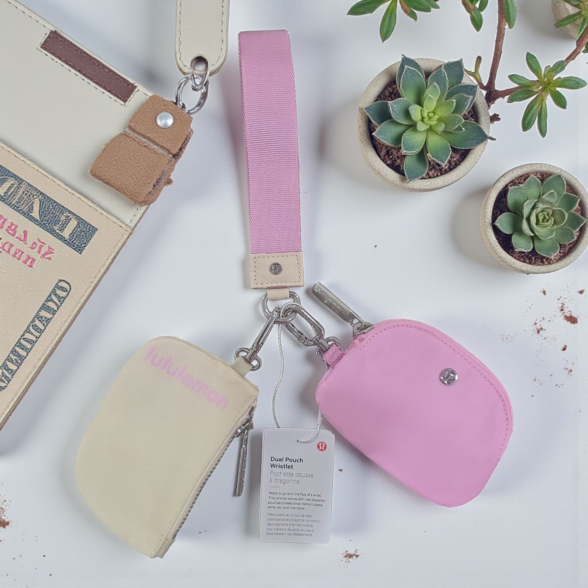 Lululemon Dual pouch wordmark wrislet  Wallet Keychain