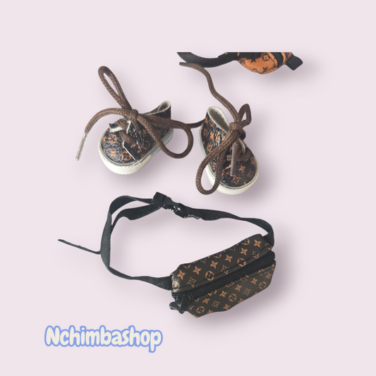 Labubu Doll Clothes Set Fanny Pack and shoes  (No Doll)