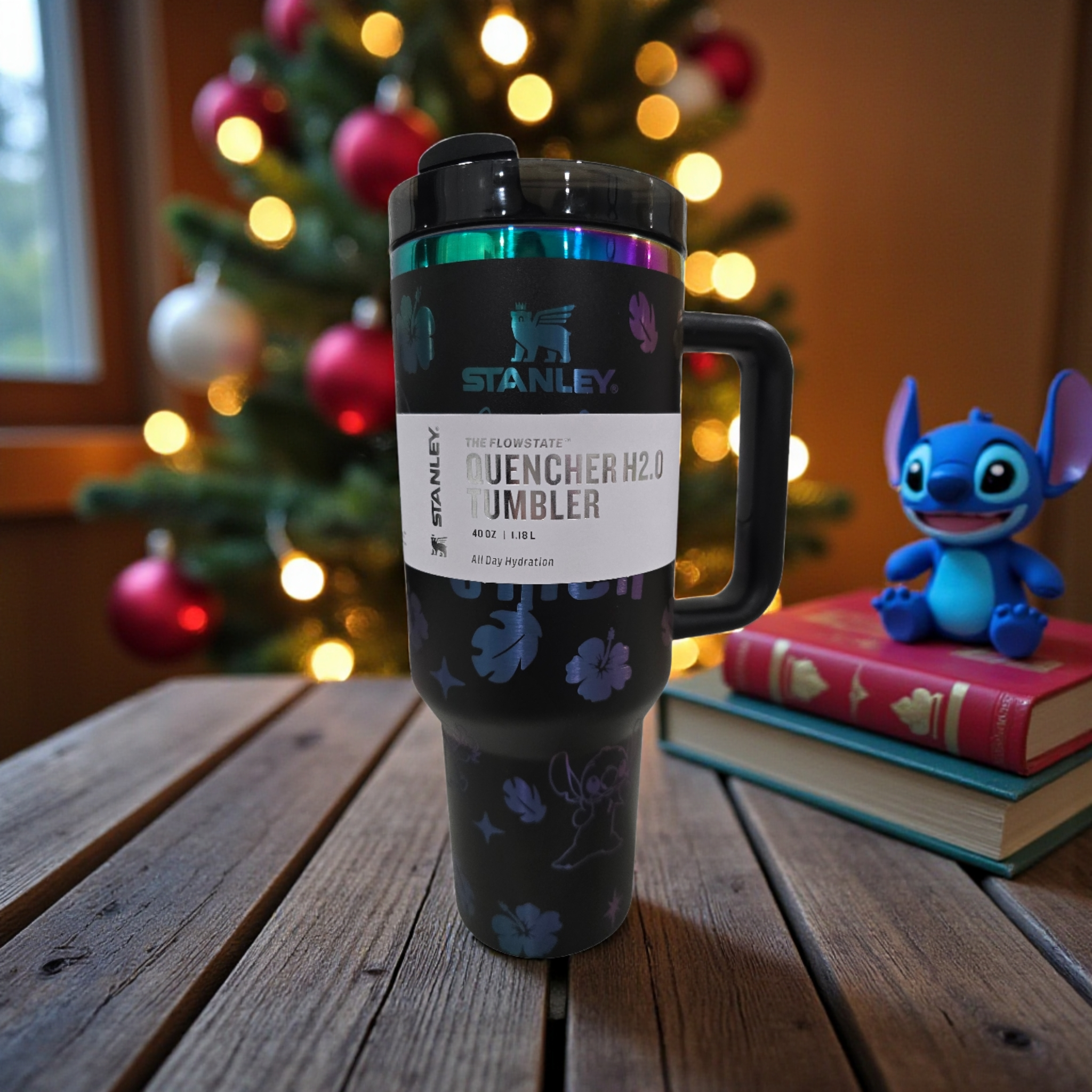 Stitch Tumbler Quencher laser engraved 40oz free stitch straw topper holiday deal,cup,bottle.