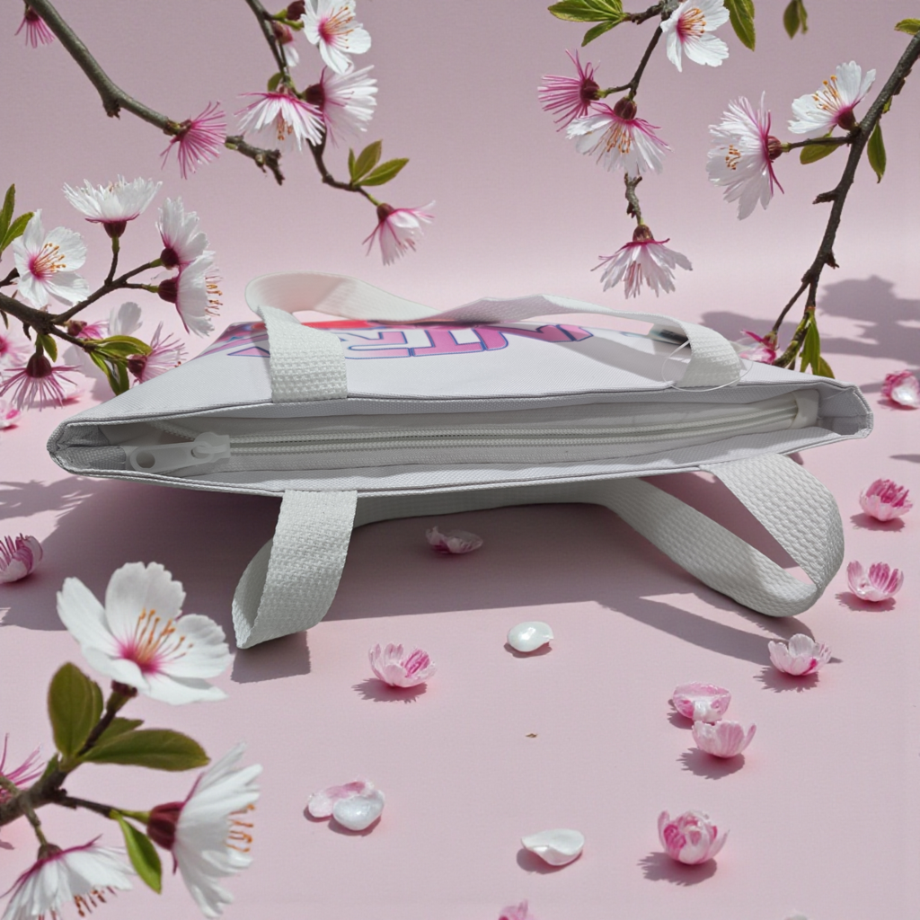 K-pop Demon Hunter tote bag, Huntrix Mia, Zoey, Rumi characters with zipper kpop