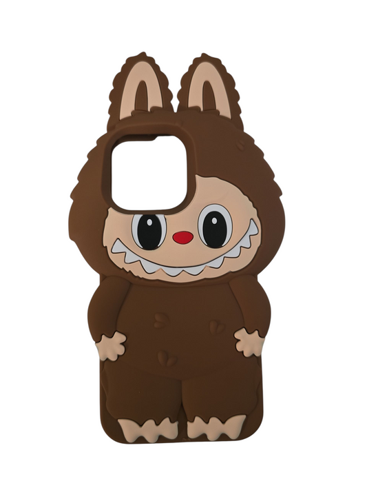 For iPhone 11 12 13 14 15 Pro Max Cartoon 3D Labubu Rubber Soft Phone Case Cover