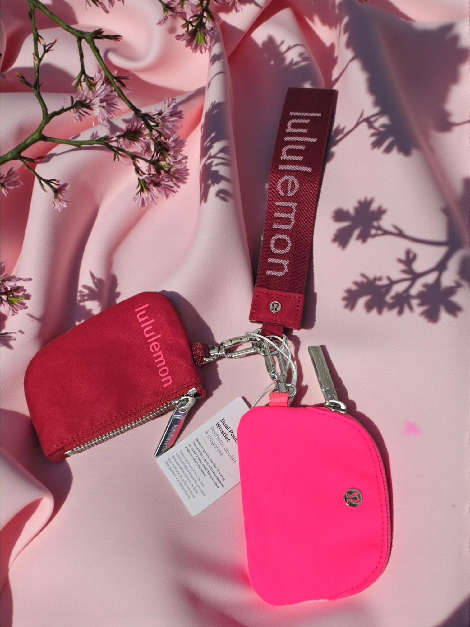 Lululemon Dual pouch wordmark wrislet  Wallet Keychain