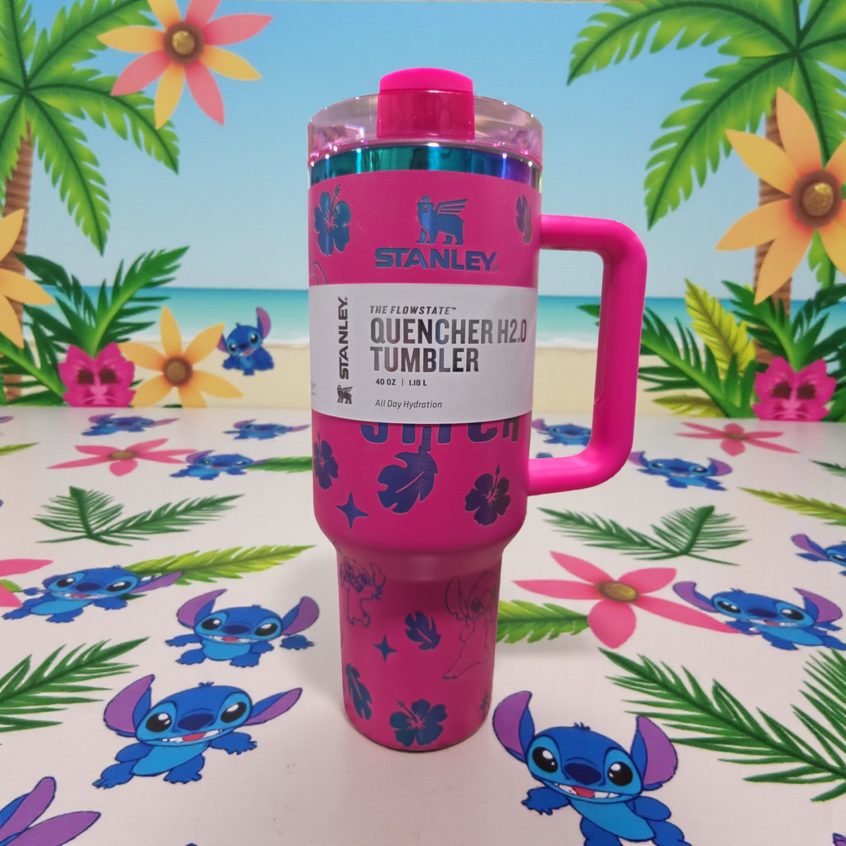 Stitch Tumbler Quencher laser engraved 40oz free stitch straw topper holiday deal,cup,bottle.